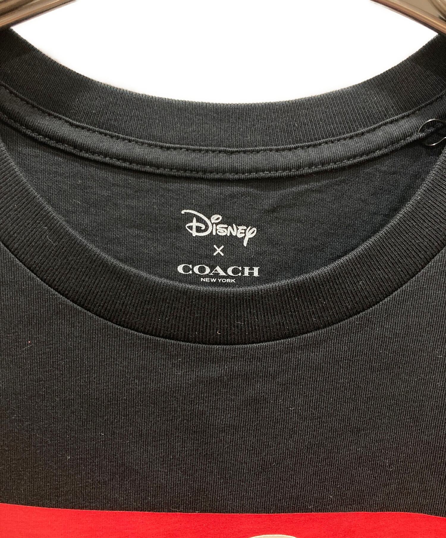 COACH (コーチ) コラボミッキープリントTシャツ ブラック サイズ:S