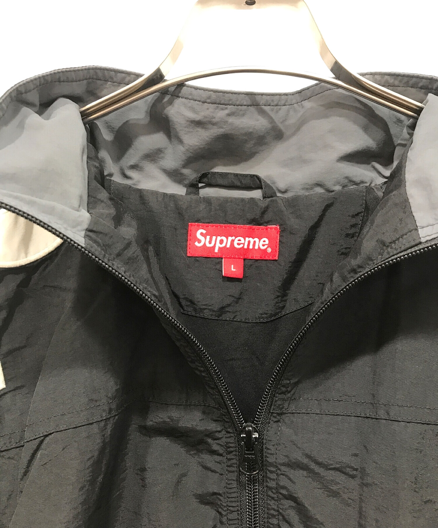 SUPREME (シュプリーム) Shoulder Logo Track Jacket グレー×ブラック サイズ:L