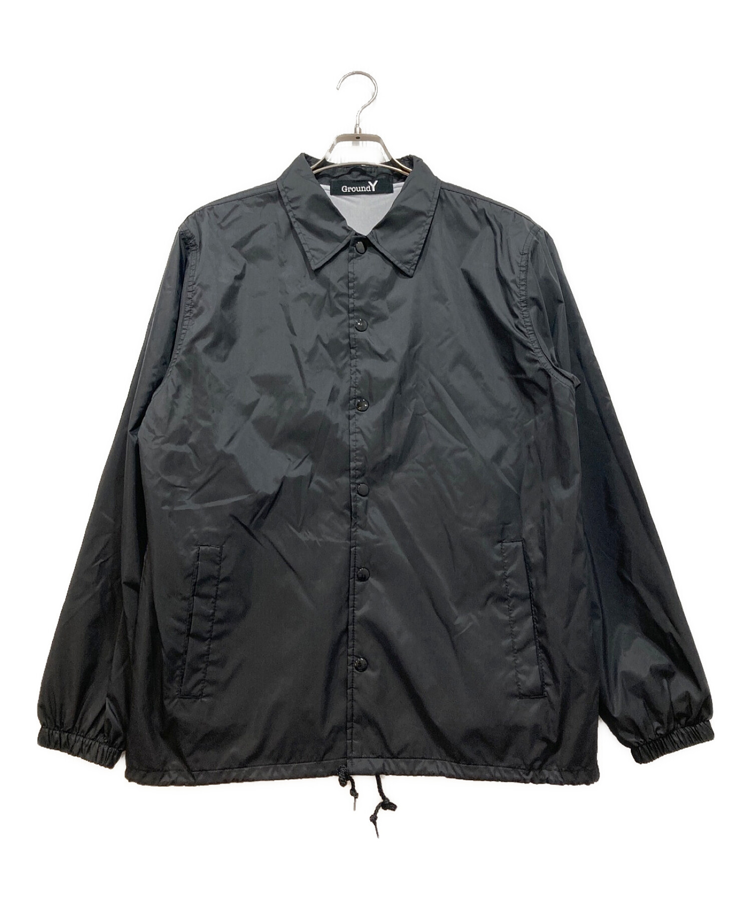 GROUND Y (グラウンドワイ) Logo print coach jacket ブラック サイズ:3