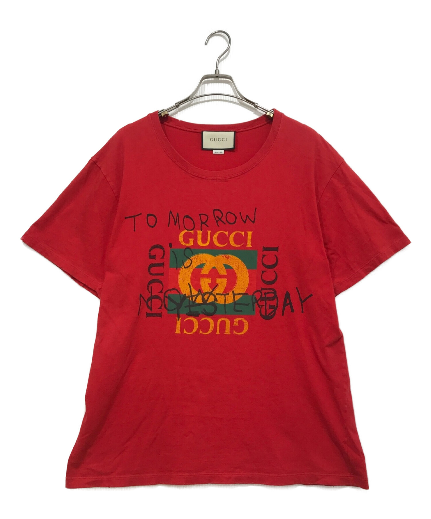 中古・古着通販】GUCCI (グッチ) プリントTシャツ レッド サイズ:ＸＬ