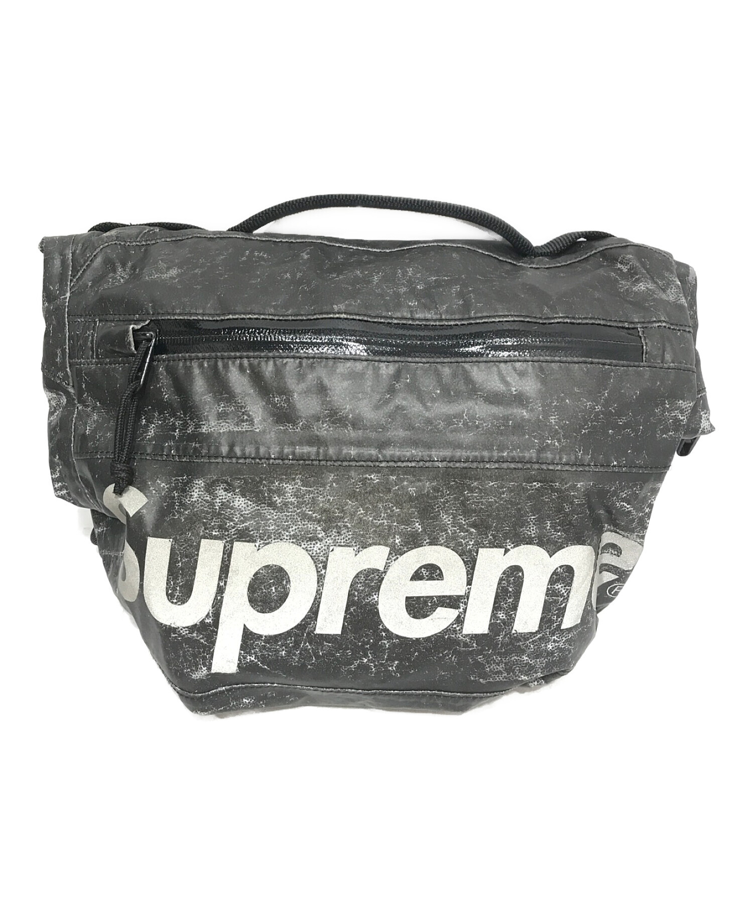 SUPREME (シュプリーム) Waterproof Reflective Shoulder Bag ブラック×シルバー