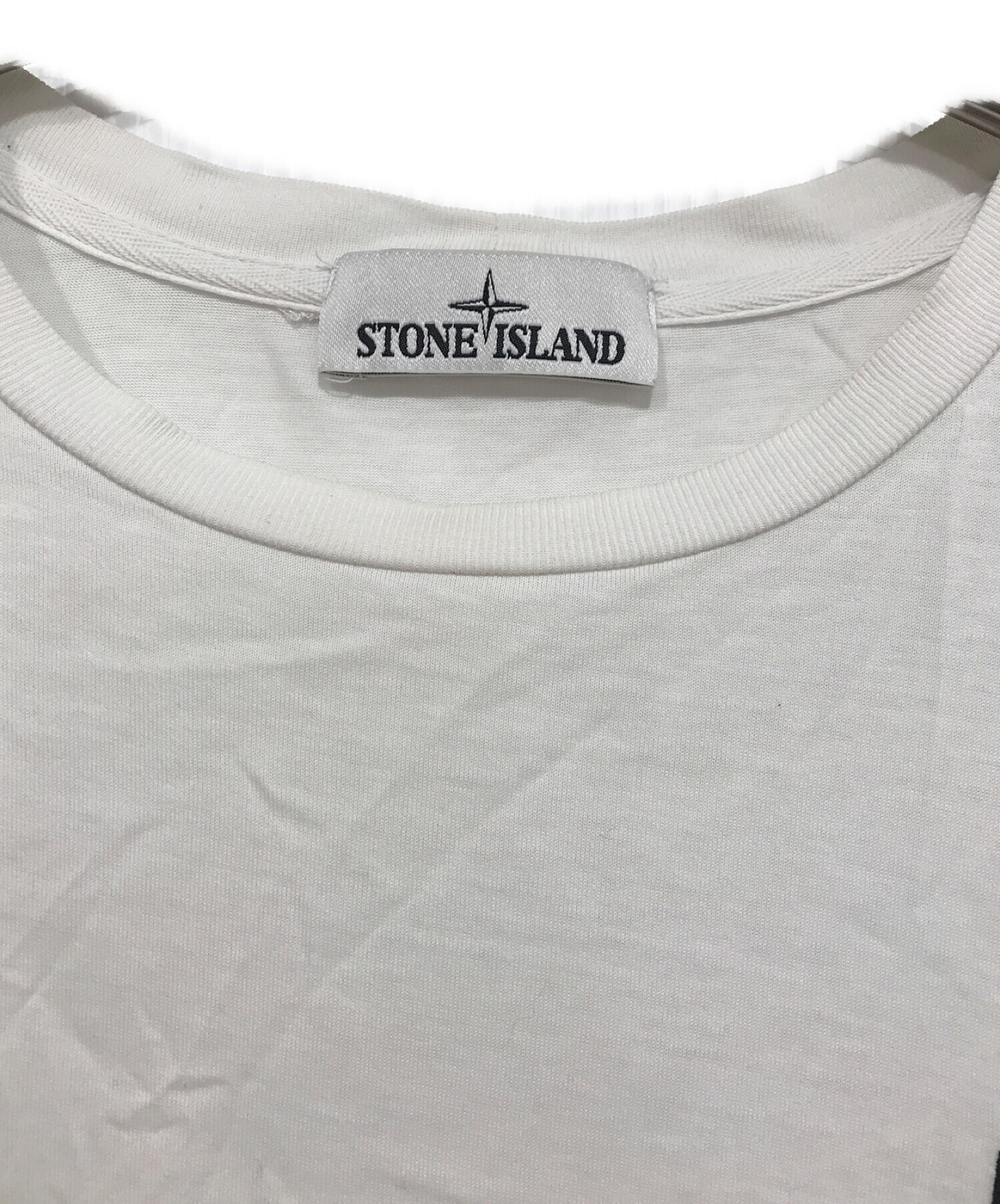 STONE ISLAND (ストーンアイランド) ワンポイントロゴTシャツ ホワイト サイズ:S