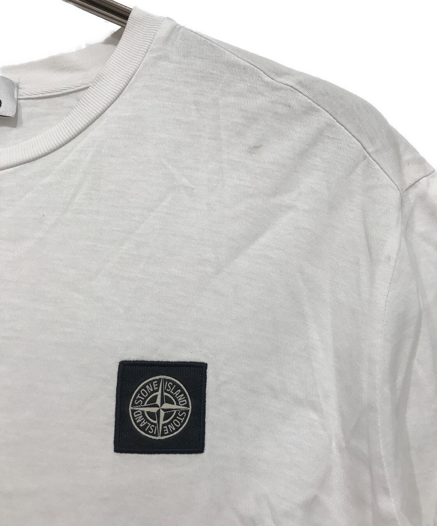 中古・古着通販】STONE ISLAND (ストーンアイランド) ワンポイントロゴTシャツ ホワイト サイズ:S｜ブランド・古着通販  トレファク公式【TREFAC FASHION】スマホサイト