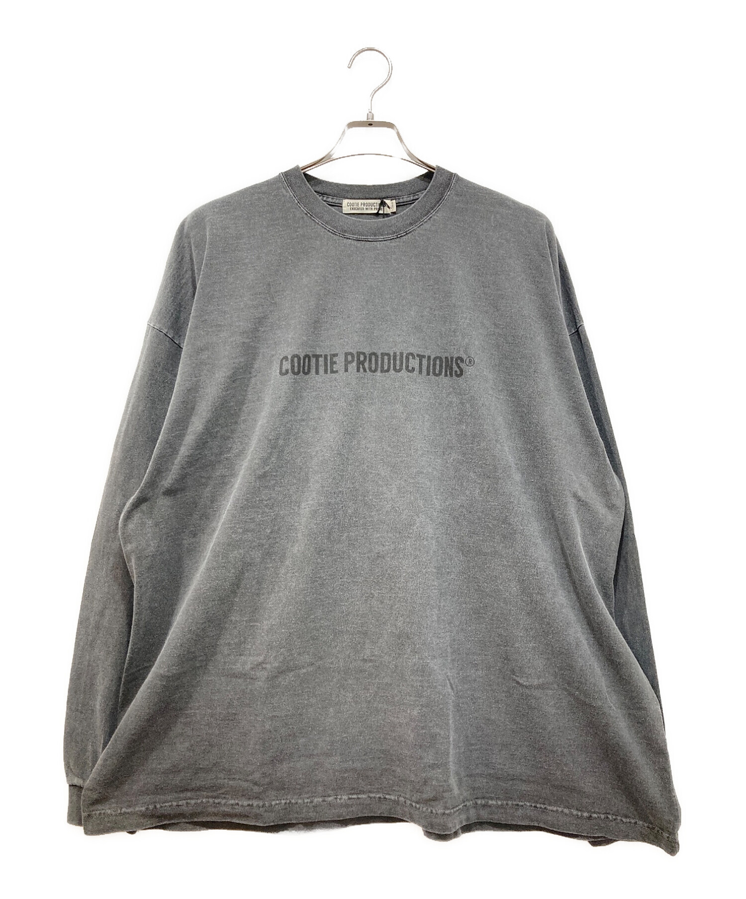 COOTIE PRODUCTIONS (クーティープロダクツ) PIGMENT DYED L/S TEE グレー サイズ:XL