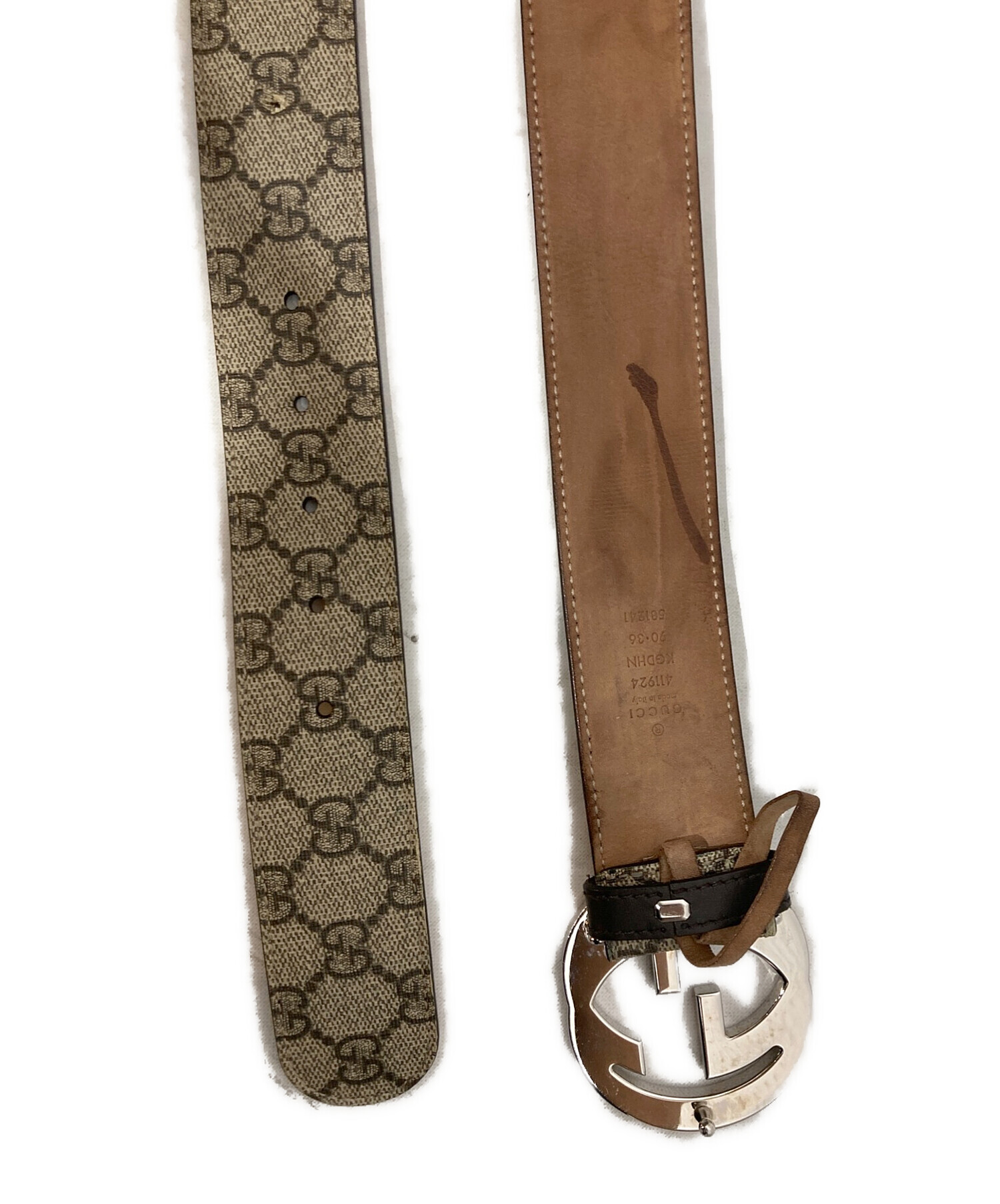 中古・古着通販】GUCCI (グッチ) GGスプリームベルト ベージュ