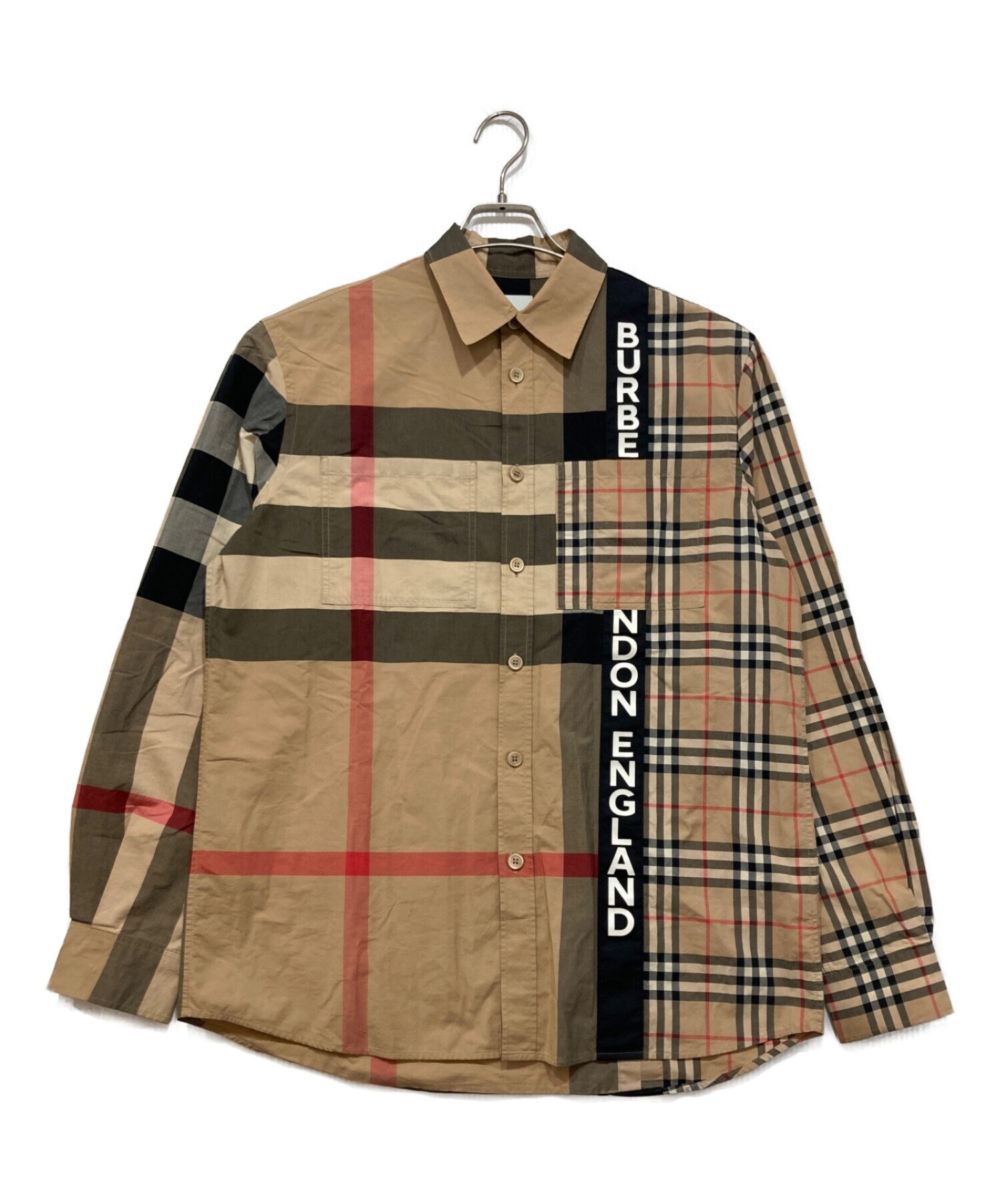 中古・古着通販】BURBERRY (バーバリー) パッチワークチェックシャツ ベージュ サイズ:S｜ブランド・古着通販 トレファク公式【TREFAC  FASHION】スマホサイト