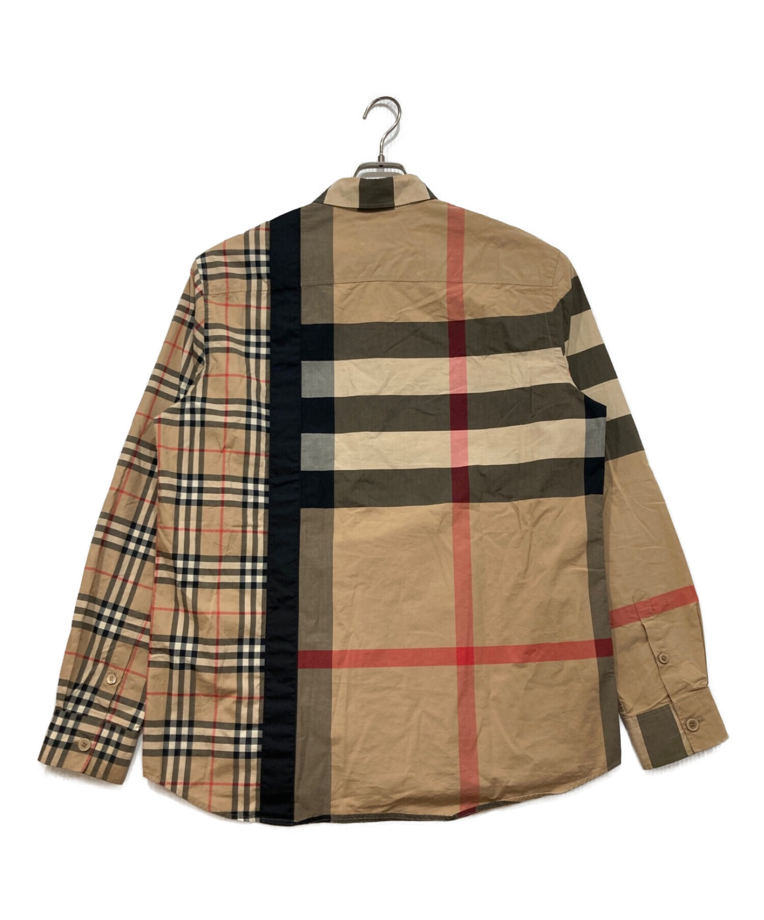 BURBERRY (バーバリー) パッチワークチェックシャツ ベージュ サイズ:S