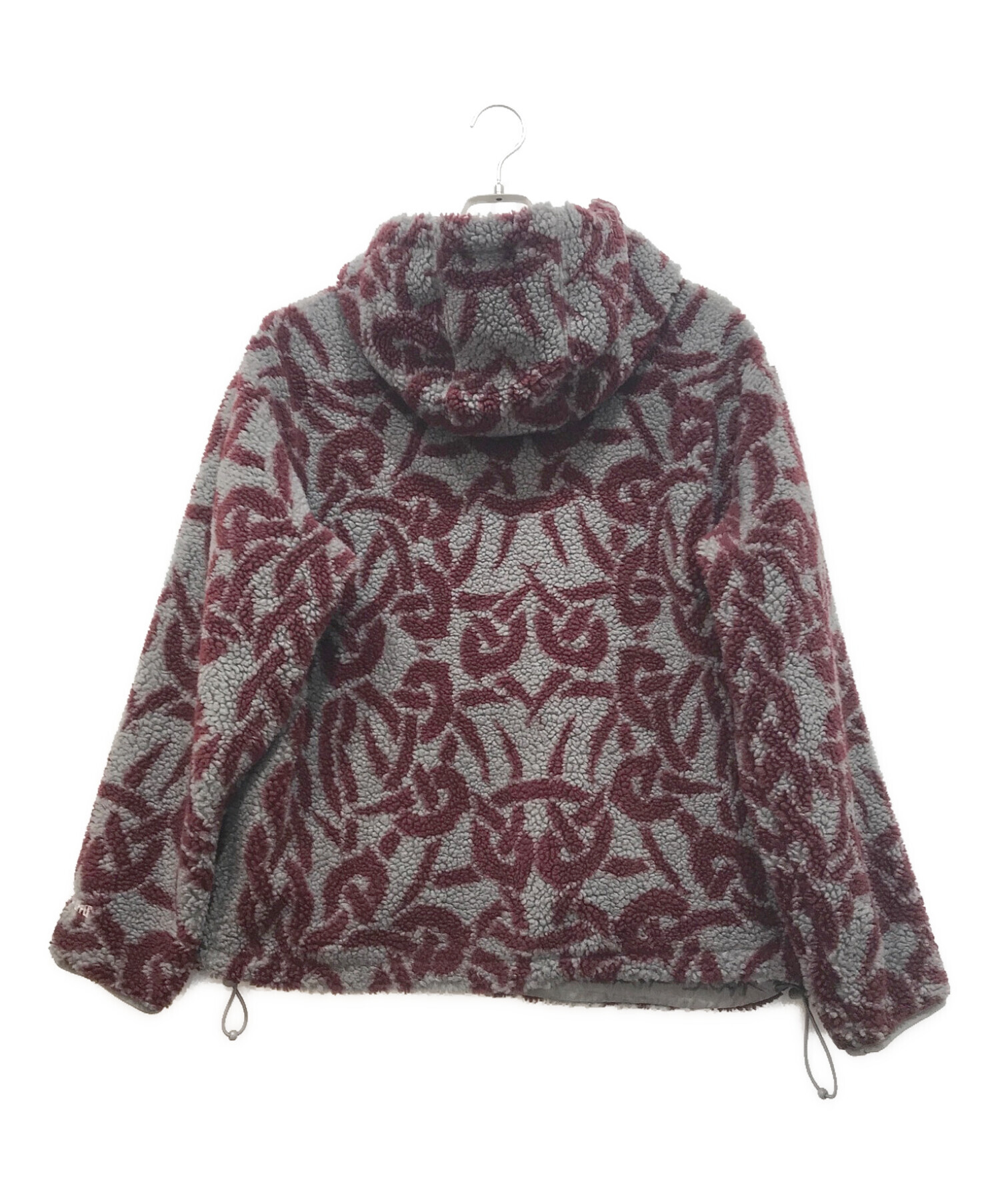 SUPREME (シュプリーム) Celtic Knot Reversible WINDSTOPPER Fleece Hooded Jacket  グレー×レッド サイズ:M