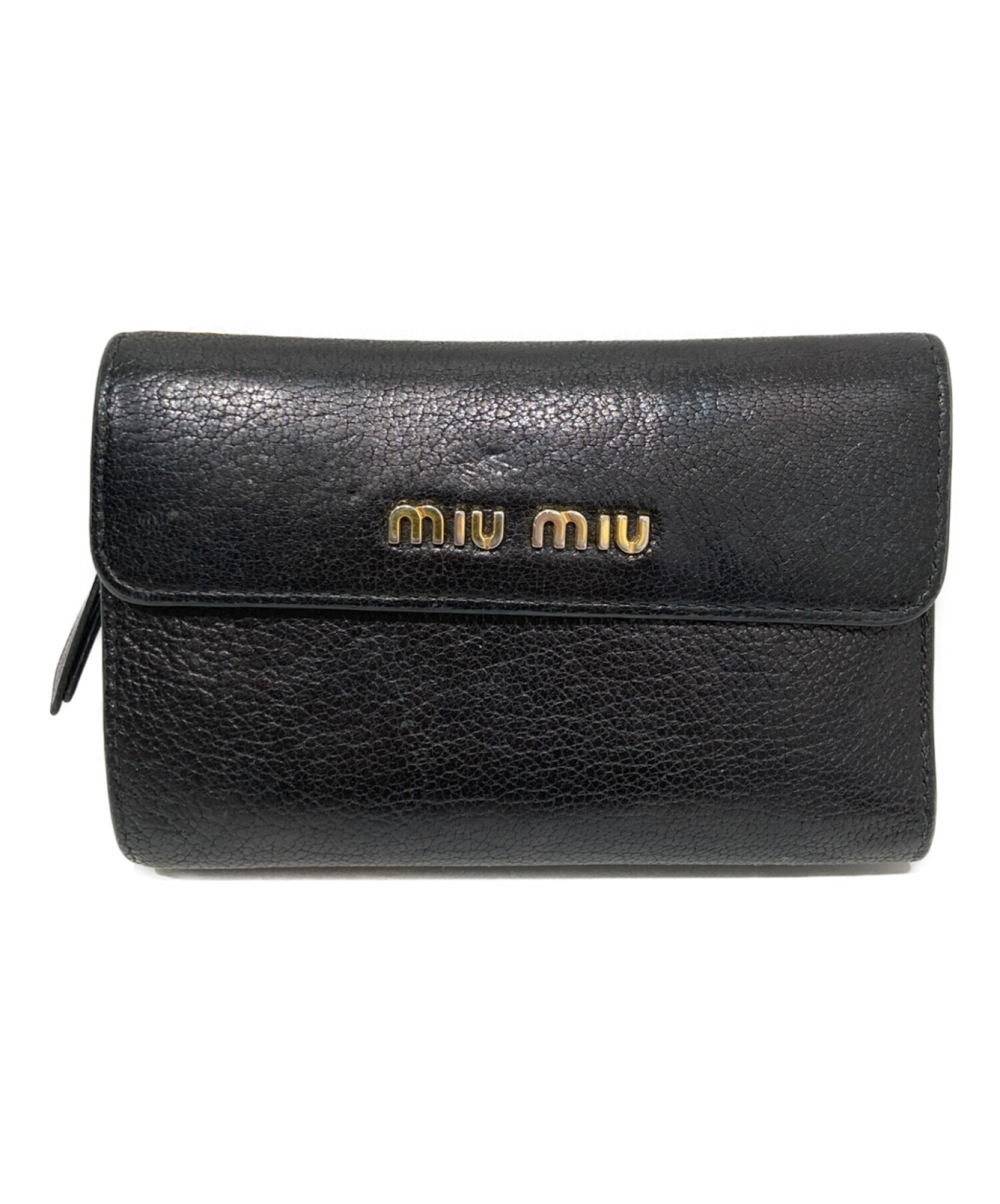 新品 MIU MIU 2つ折り財布ブラック