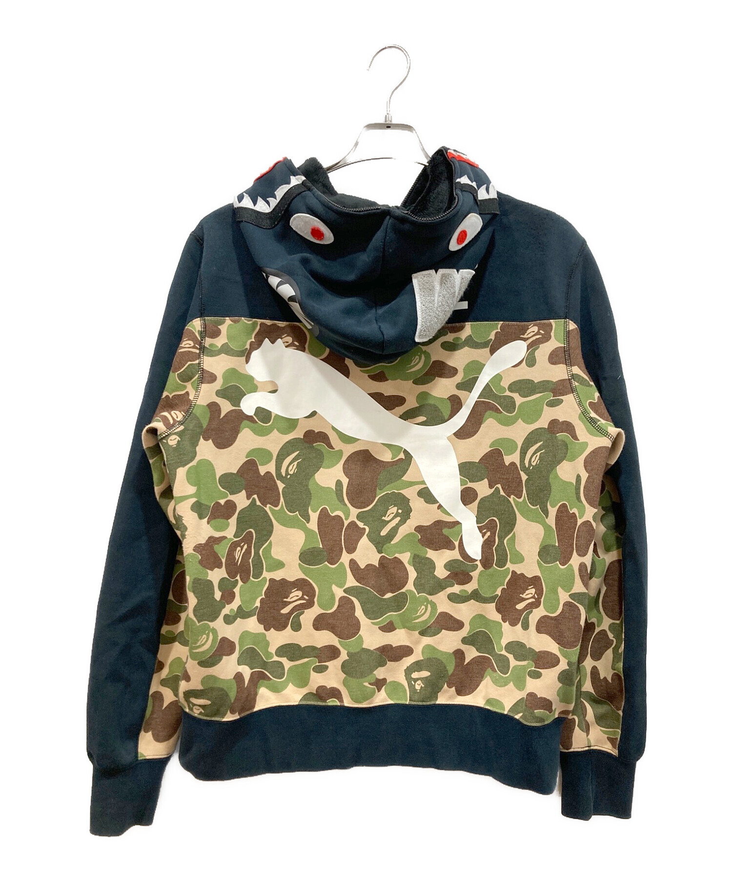 PUMA (プーマ) A BATHING APE (アベイシングエイプ) Shark Hoodie ブラック サイズ:L