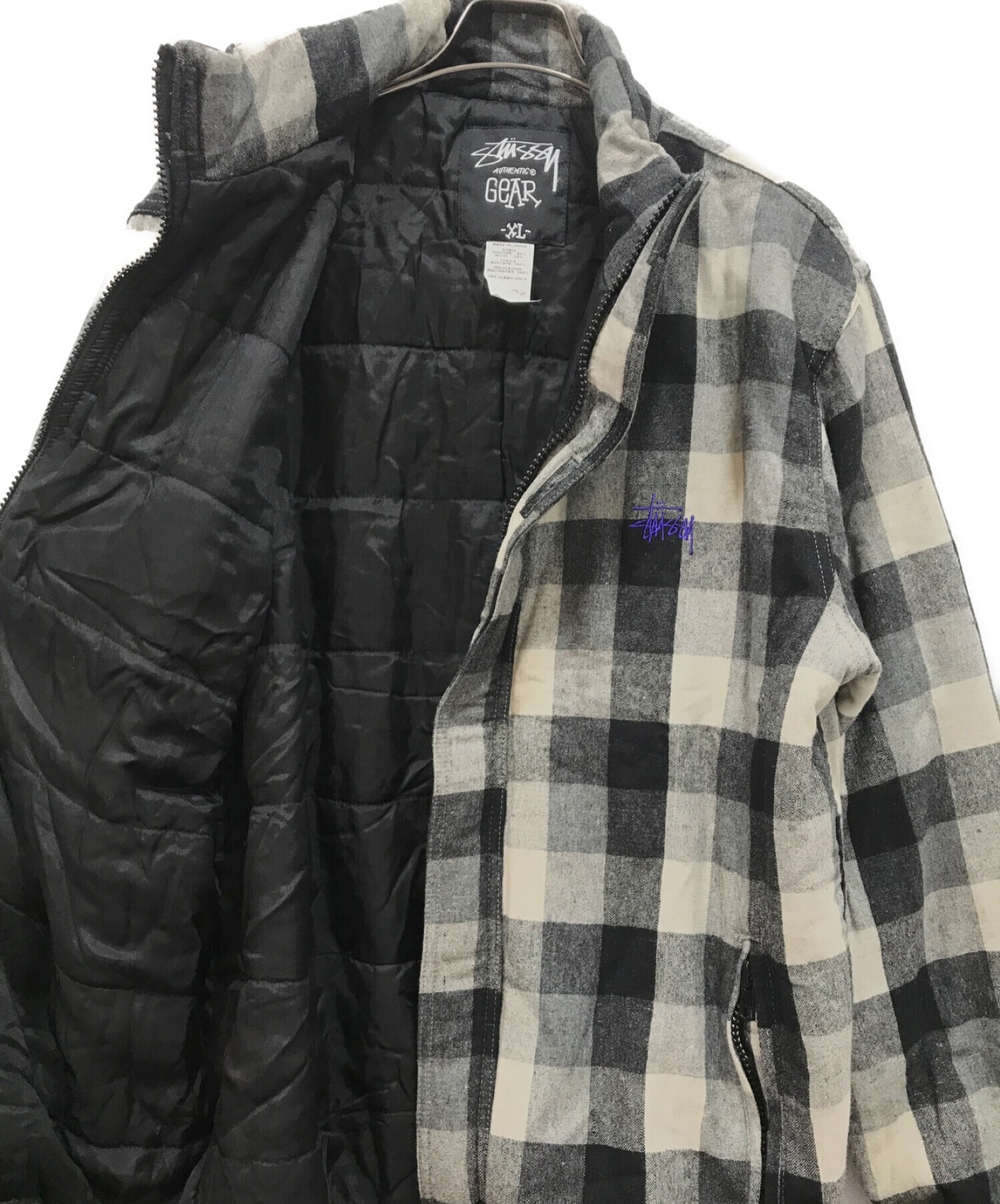 中古・古着通販】stussy (ステューシー) チェック中綿ジャケット