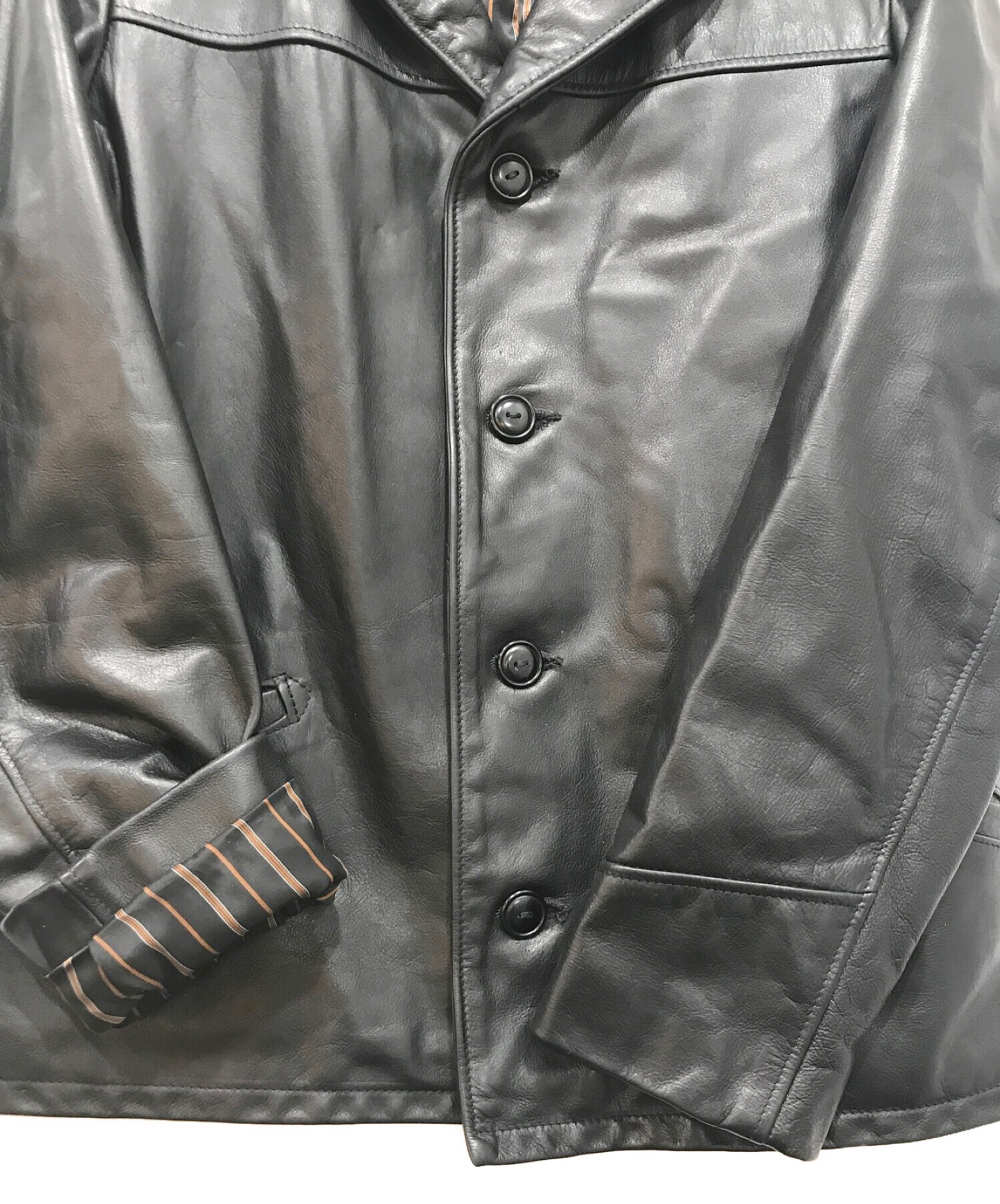 Schott (ショット) 544 COWHIDE SHORT CAR COAT ブラック サイズ:S