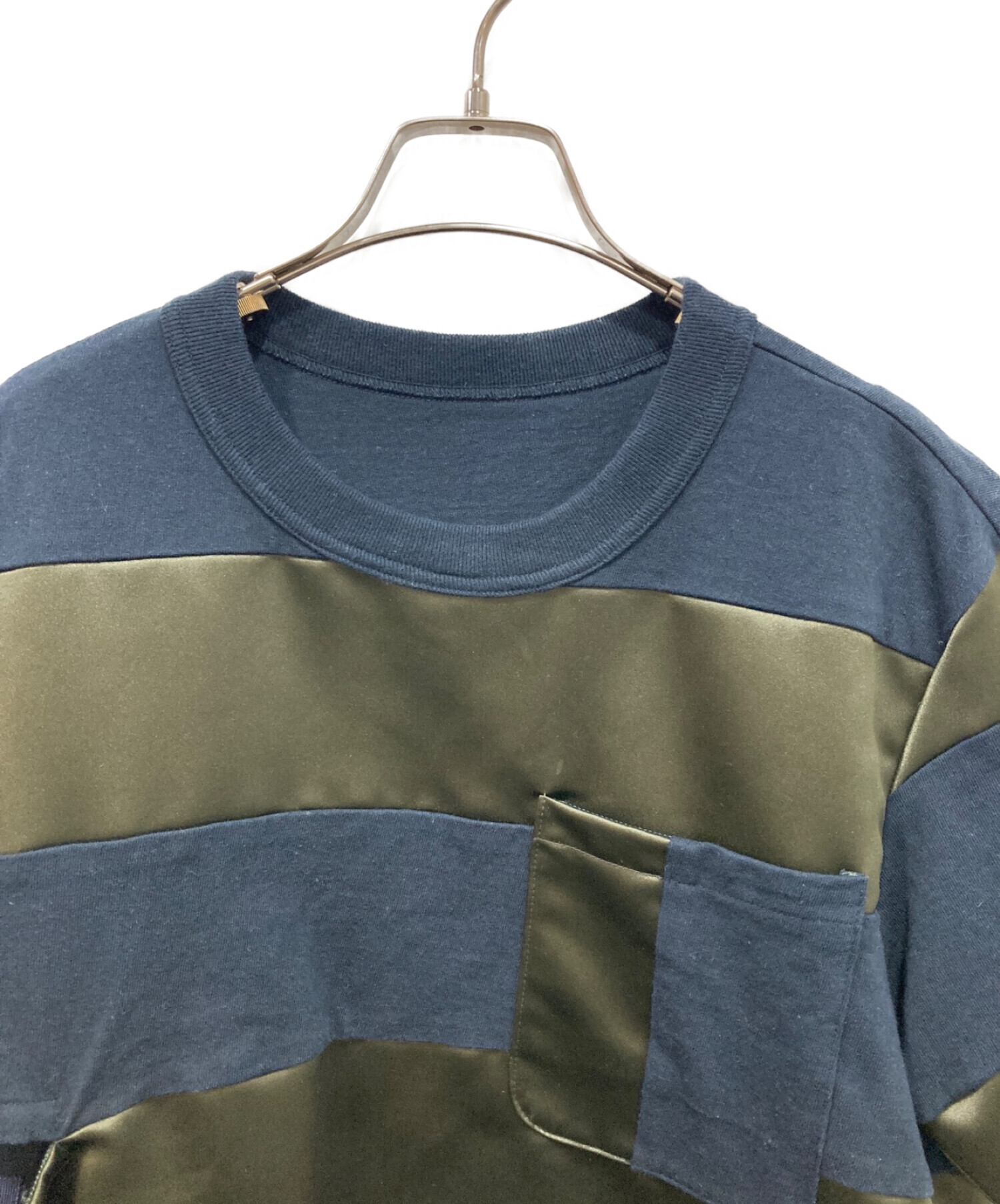 中古・古着通販】sacai (サカイ) ドッキングカットソー カーキ×ネイビー サイズ:3｜ブランド・古着通販 トレファク公式【TREFAC  FASHION】スマホサイト