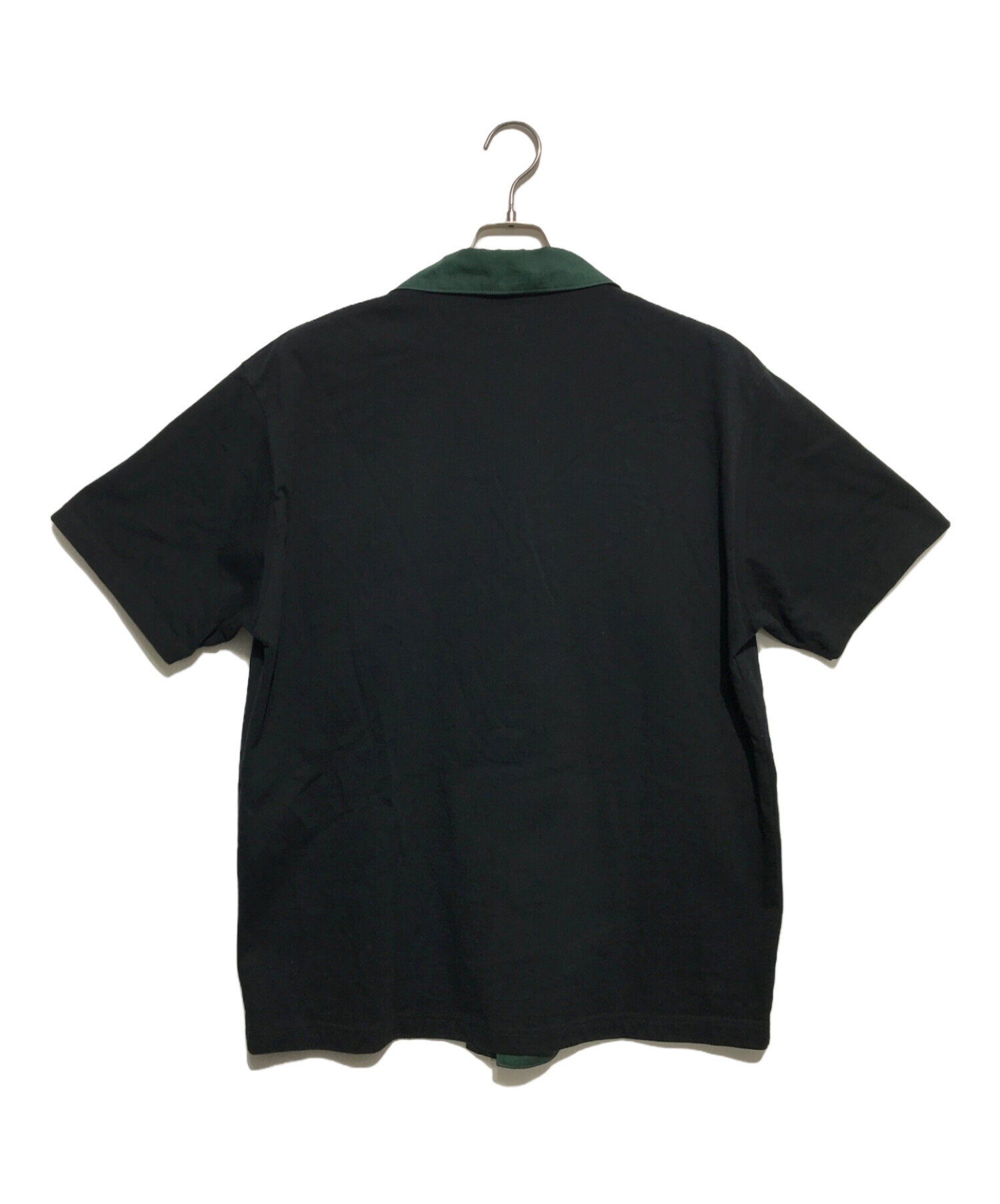 kolor/BEACON (カラービーコン) 半袖切替シャツ ブラック×グリーン サイズ:2