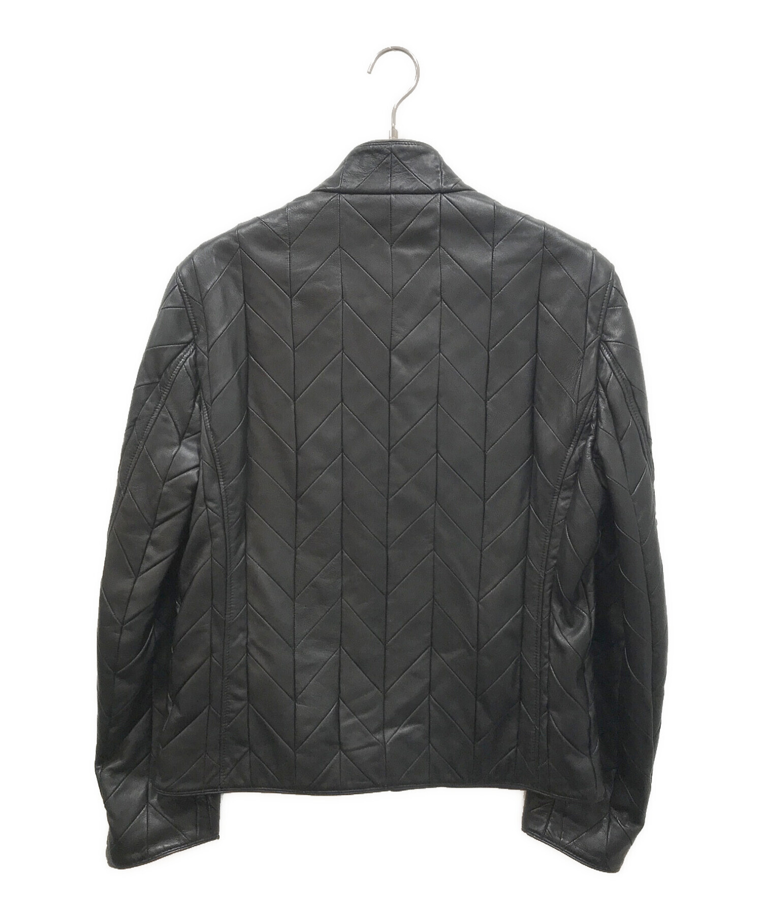 ARMANI COLLEZIONI (アルマーニ コレツィオーニ) ラムレザージャケット ブラック サイズ:50
