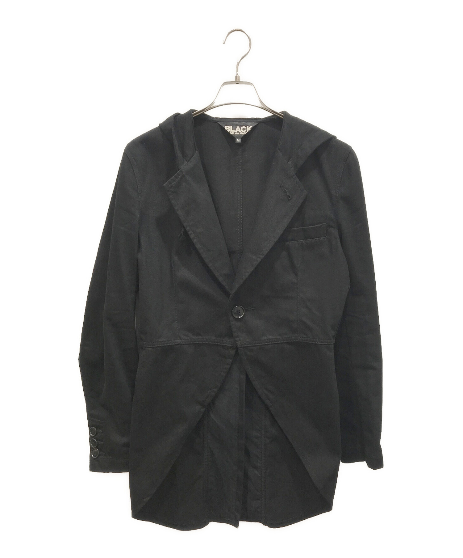 BLACK COMME des GARCONS (ブラック コムデギャルソン) 燕尾フーデッドジャケット ブラック サイズ:M