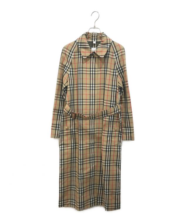 BURBERRY (バーバリー) ノバチェックステンカラーコート ベージュ サイズ:UK4