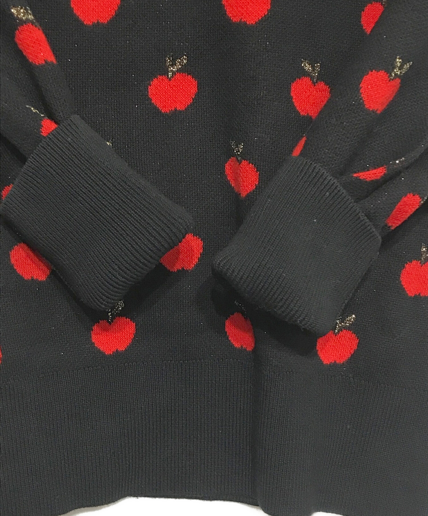 Kate Spade (ケイトスペード) apple toss jacquard sweate ブラック×レッド サイズ:XS