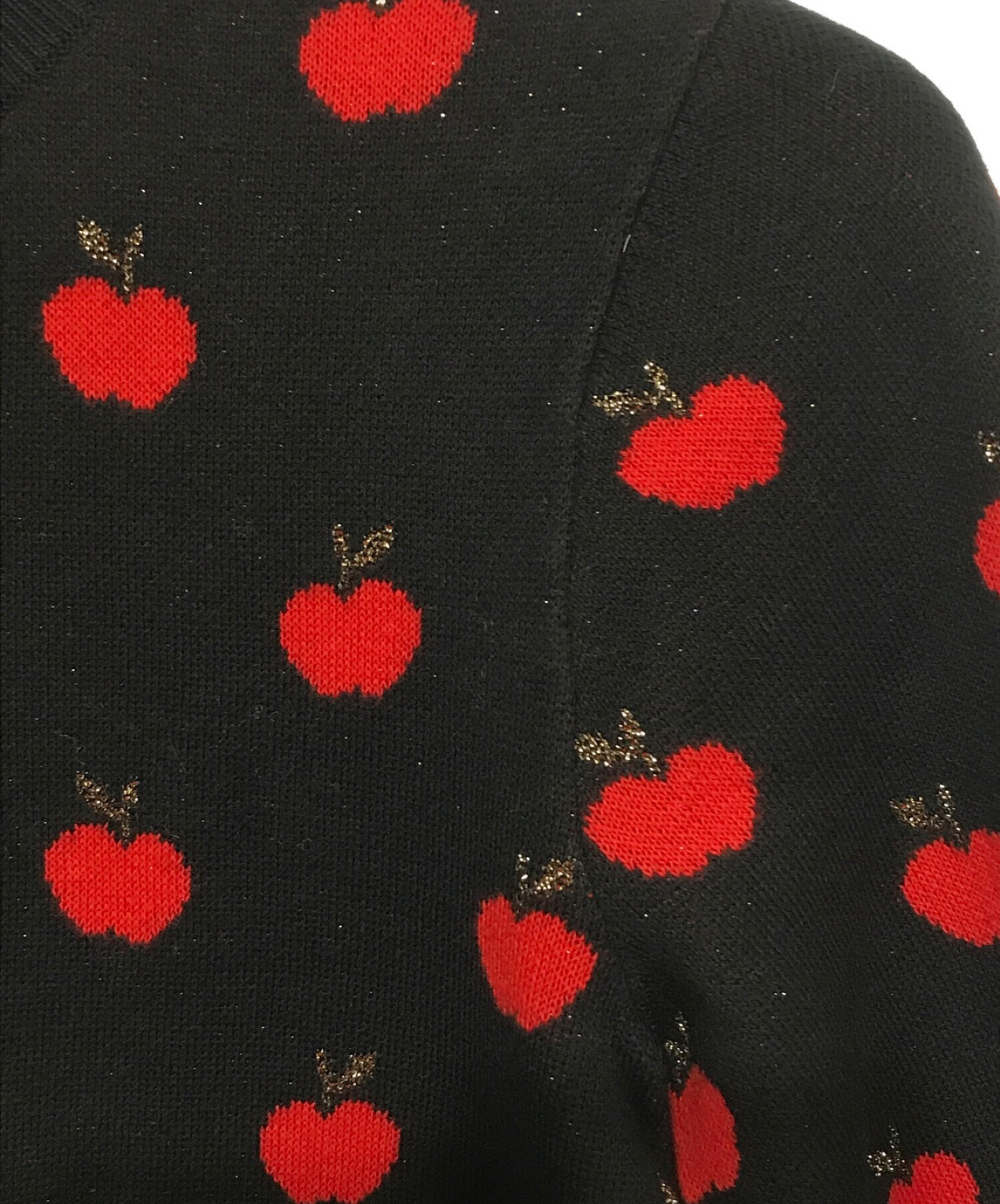 Kate Spade (ケイトスペード) apple toss jacquard sweate ブラック×レッド サイズ:XS