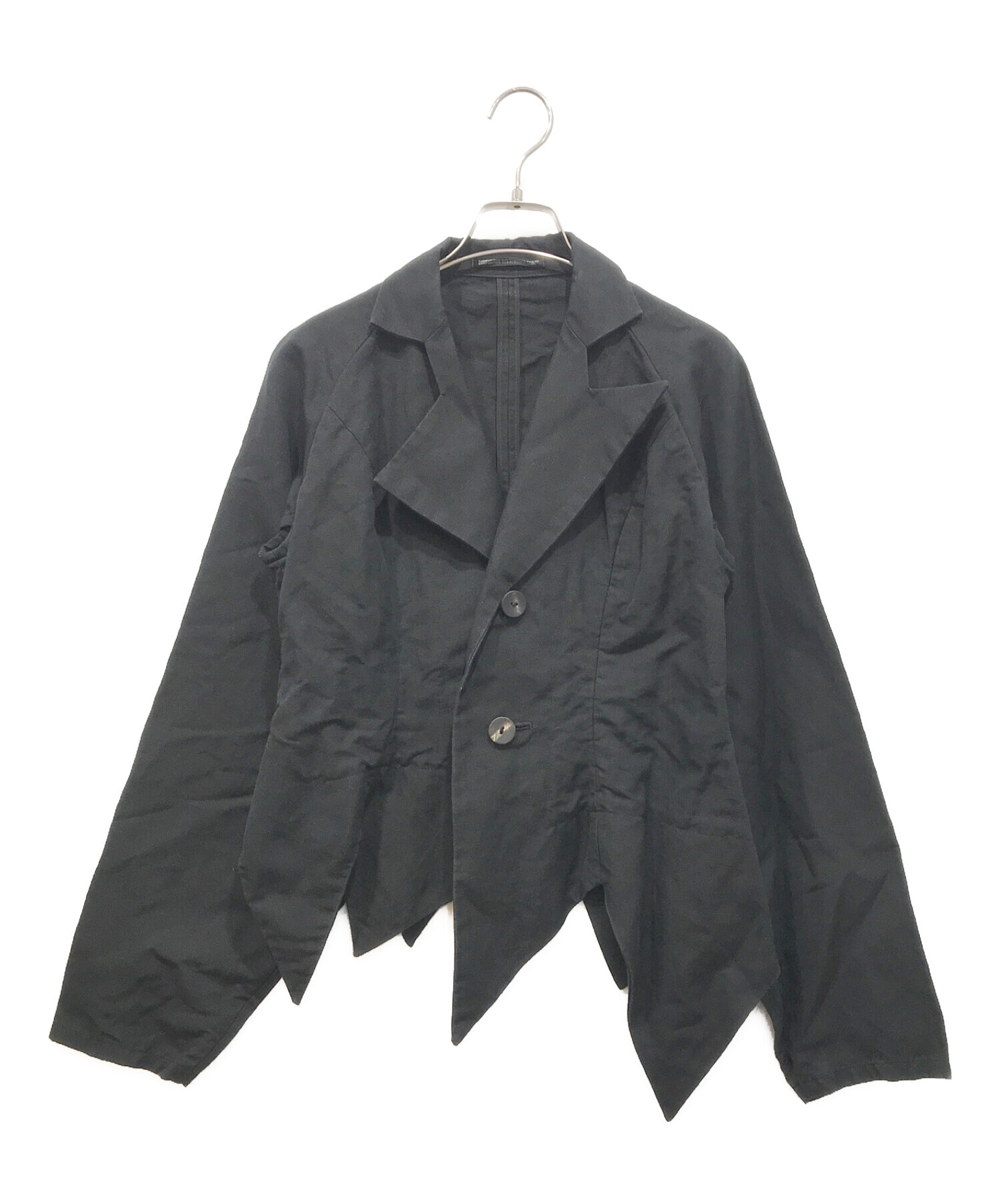 YOHJI YAMAMOTO (ヨウジヤマモト) リネン混デザインジャケット ブラック サイズ:1
