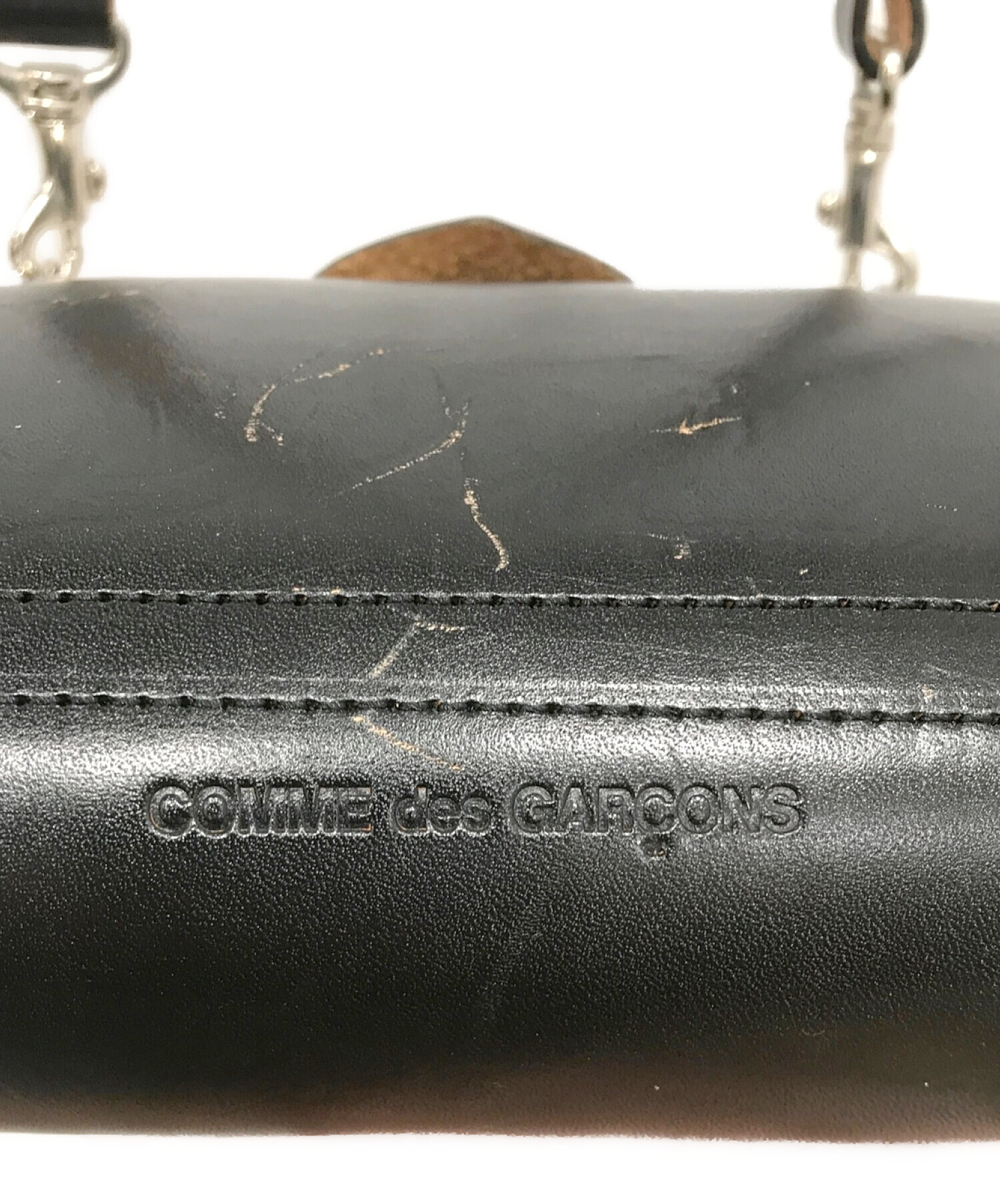 COMME des GARCONS (コムデギャルソン) レザーショルダーバッグ ブラック