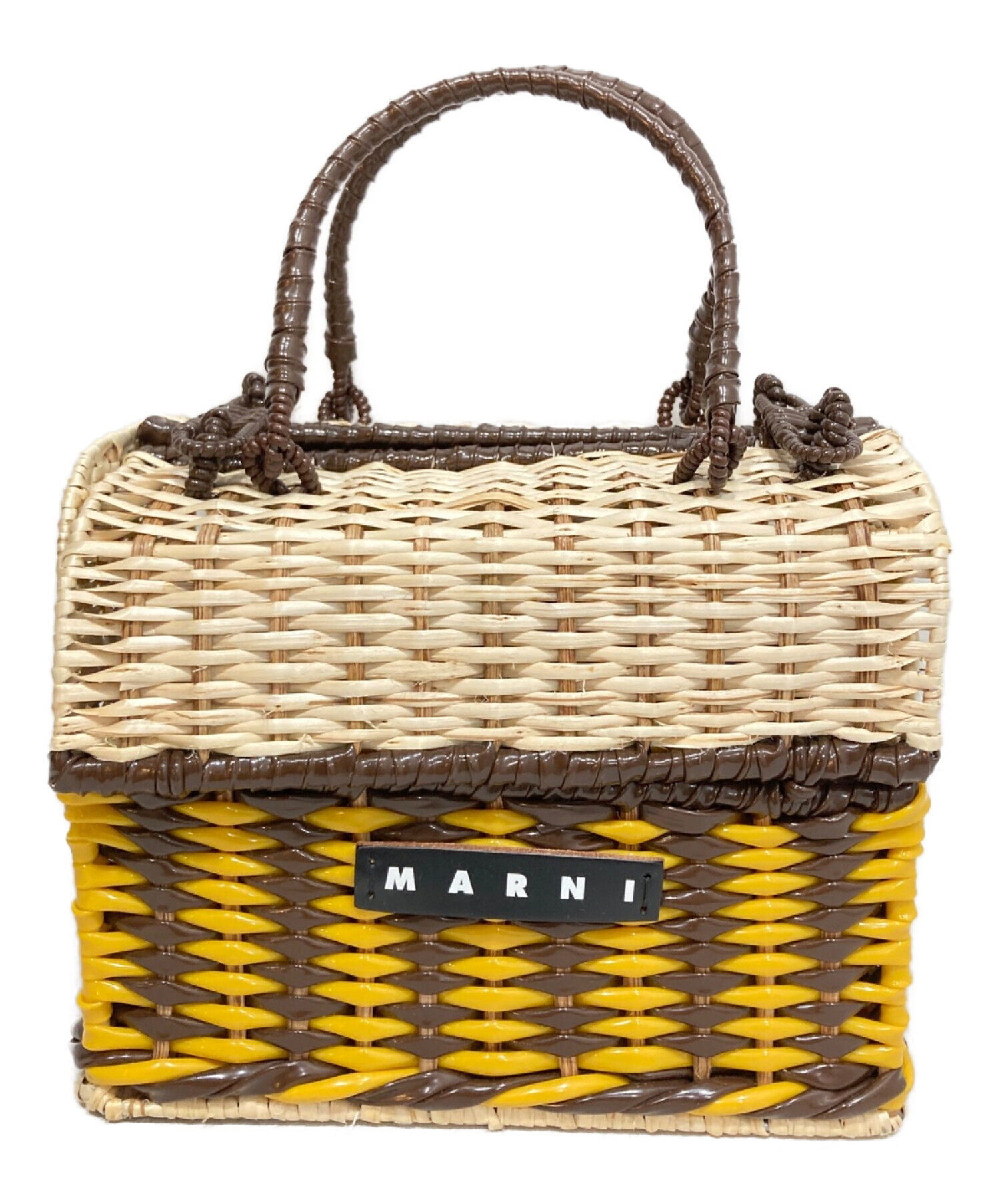 中古・古着通販】MARNI (マルニ) カゴバッグ イエロー×ブラウン