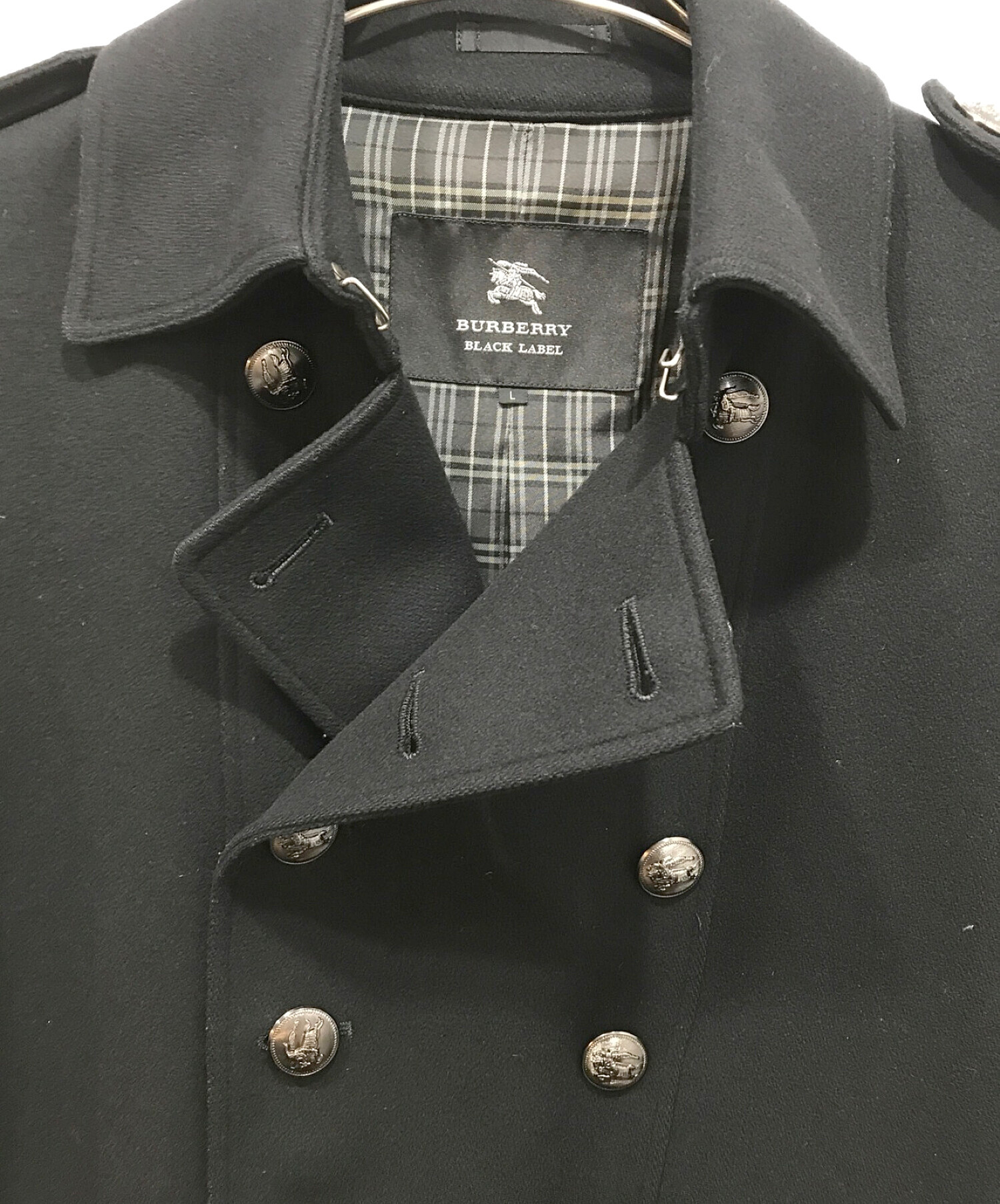 BURBERRY BLACK LABEL◇ジャケット/L/コットン/BLK/ヨゴレ有/袖口