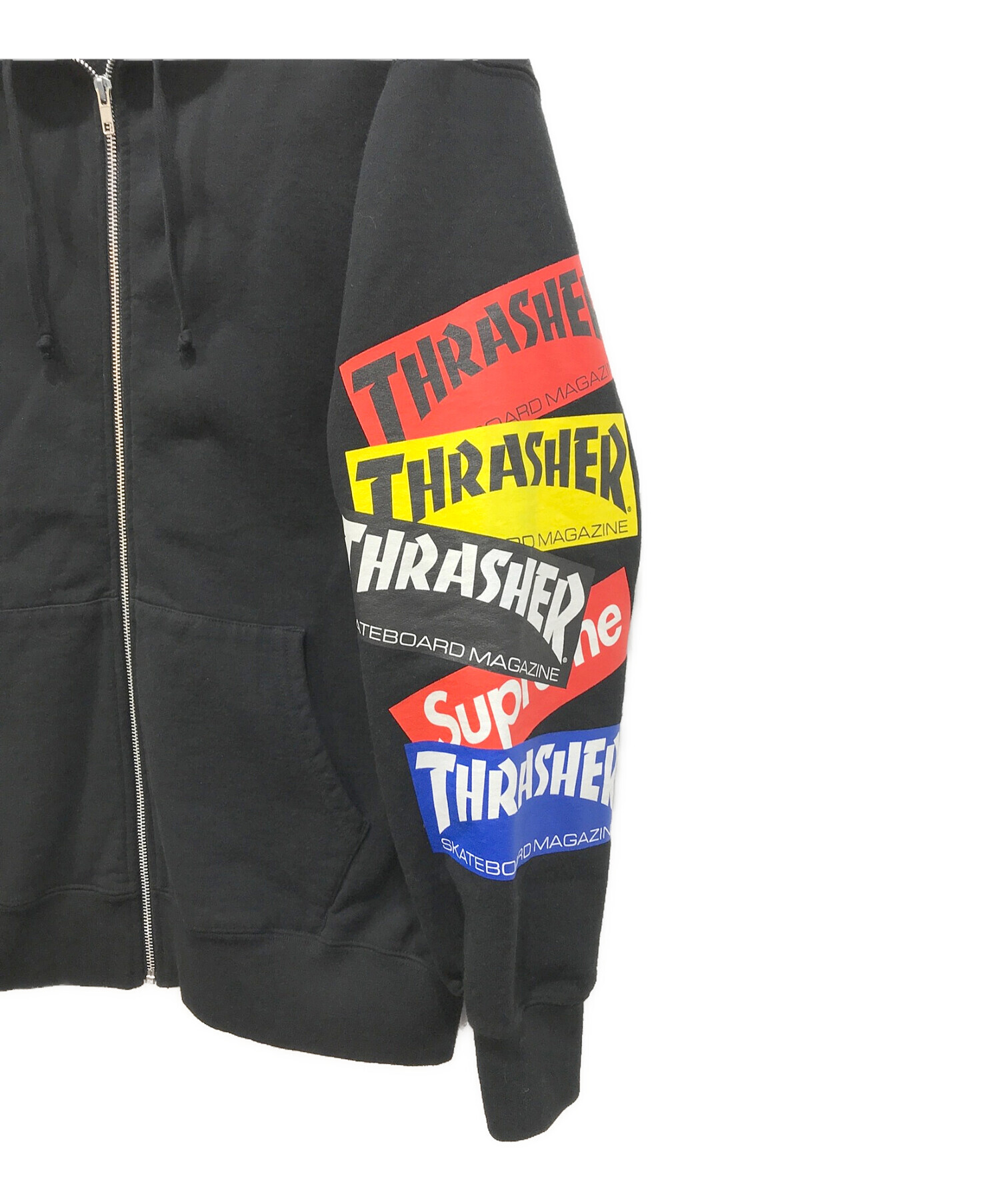 SUPREME (シュプリーム) THRASHER (スラッシャー) ジップアップパーカー ブラック サイズ:L