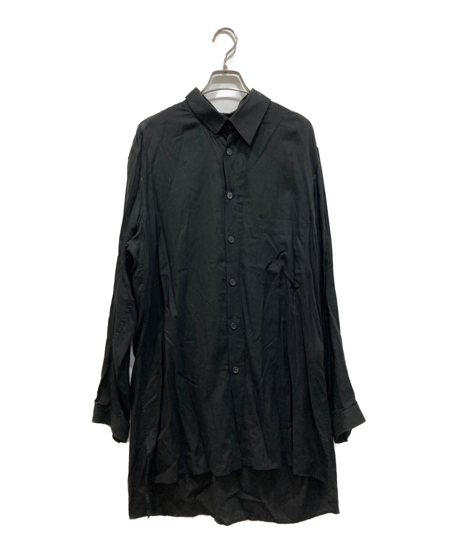 Yohji Yamamoto pour homme (ヨウジヤマモト プールオム) ロングデザインシャツ ブラック サイズ:2