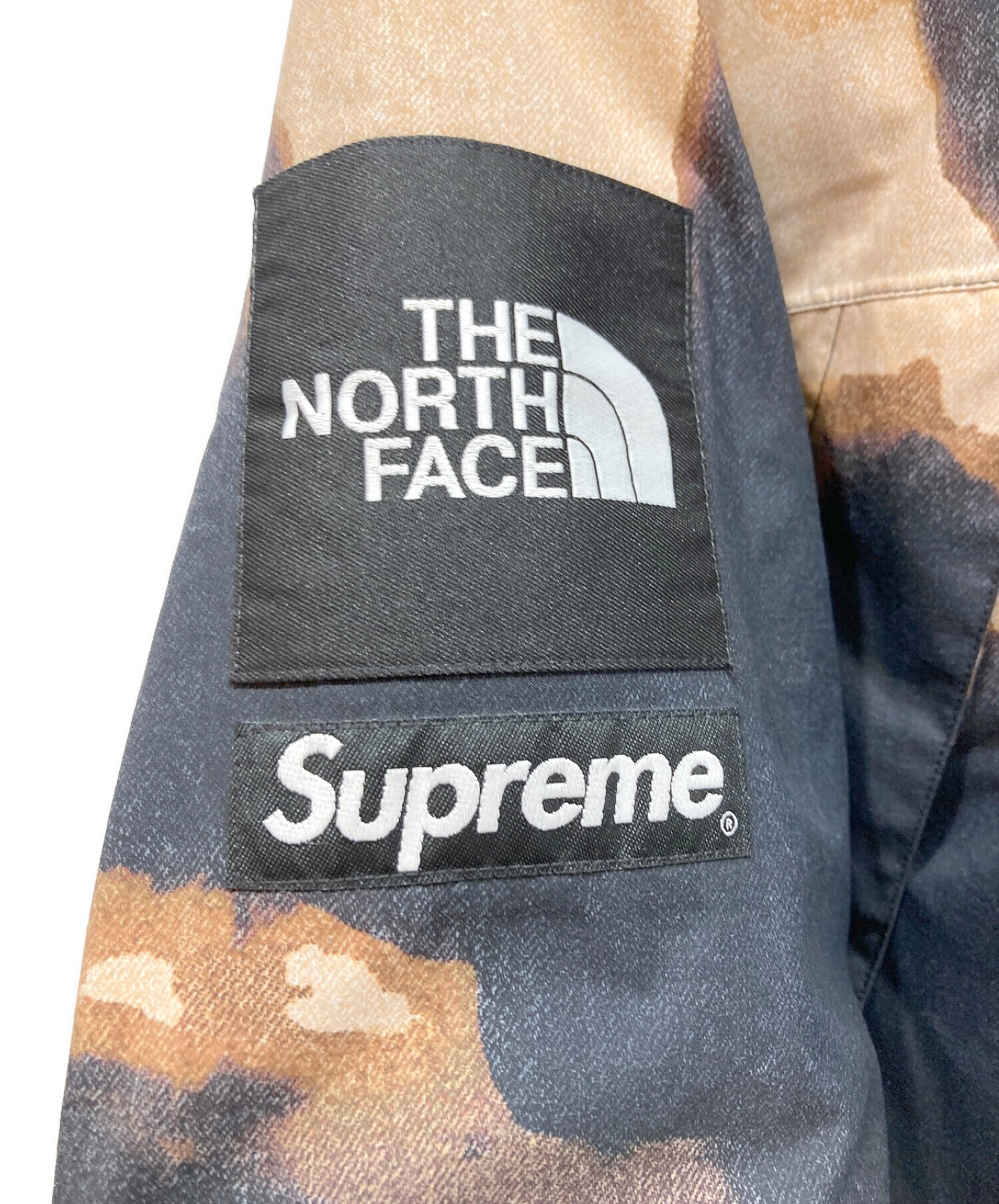 THE NORTH FACE (ザ ノース フェイス) SUPREME (シュプリーム) Bleached Denim Print Mountain  Jacket ブラック サイズ:L