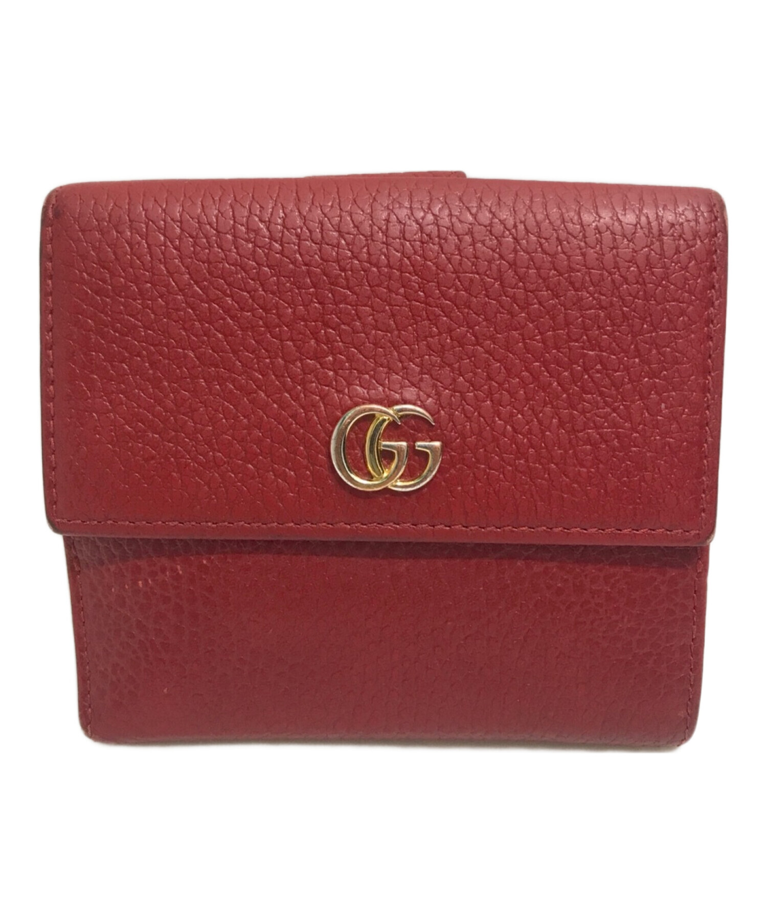 中古・古着通販】GUCCI (グッチ) GGマーモント二つ折り財布 レッド