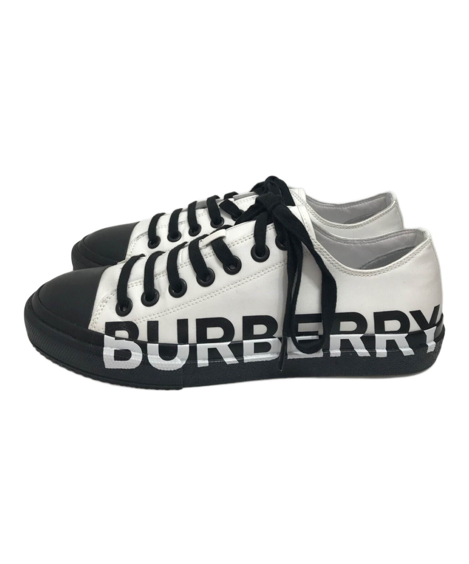 中古・古着通販】BURBERRY (バーバリー) ロゴプリントスニーカー ホワイト サイズ:42｜ブランド・古着通販 トレファク公式【TREFAC  FASHION】スマホサイト