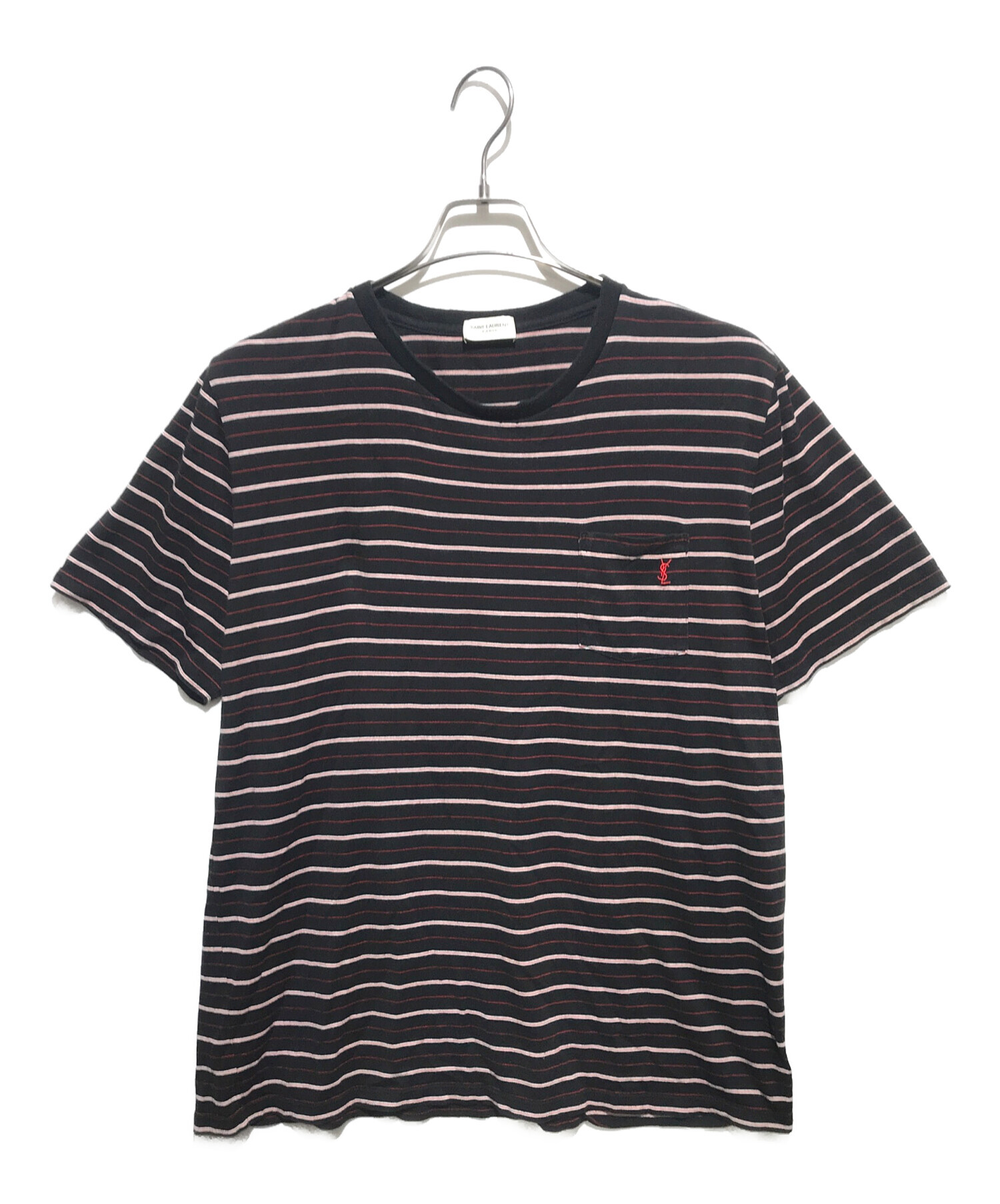 中古・古着通販】Saint Laurent Paris (サンローランパリ) ボーダー半袖Tシャツ ブラック サイズ:XL｜ブランド・古着通販  トレファク公式【TREFAC FASHION】スマホサイト