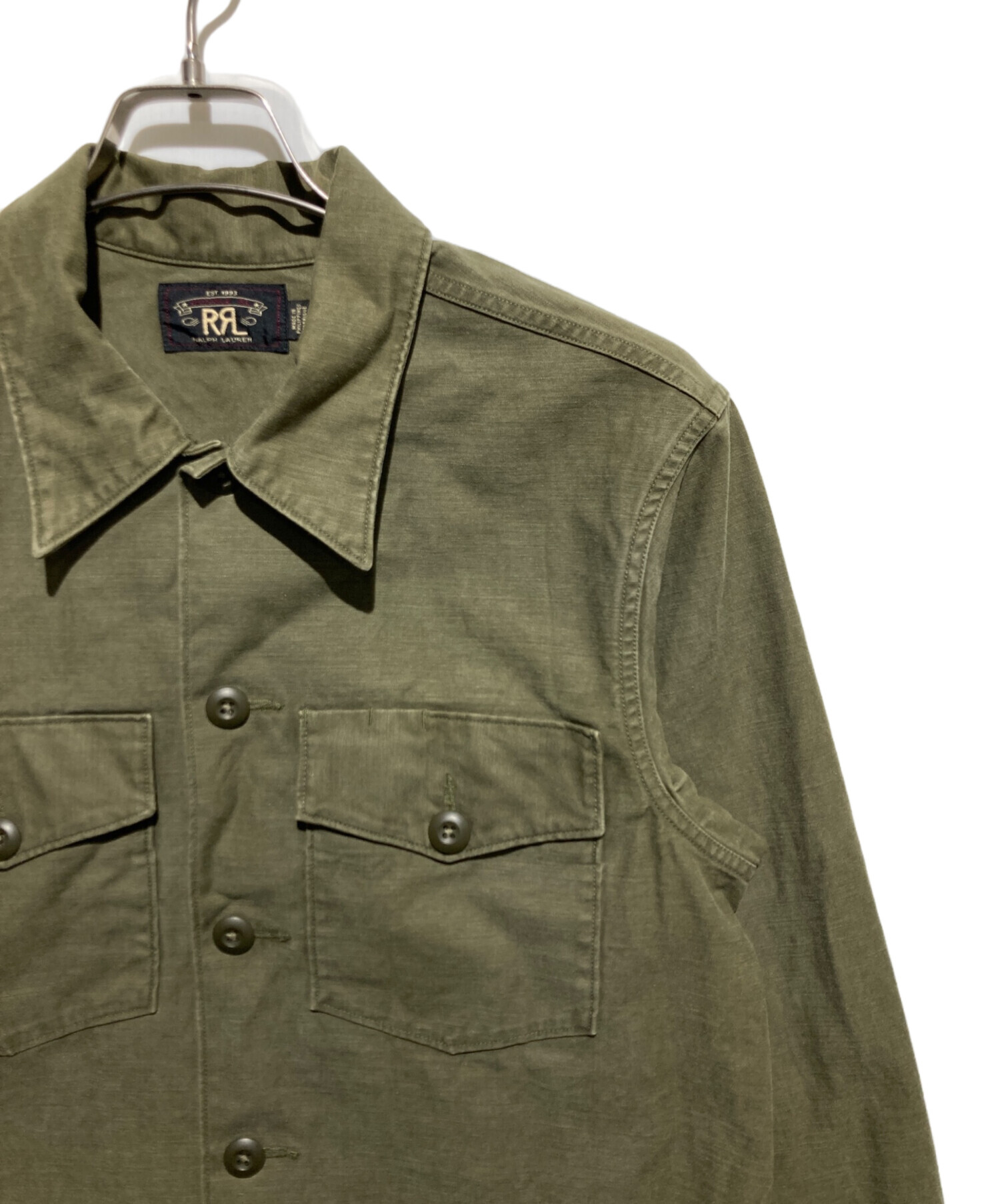 中古・古着通販】RRL (ダブルアールエル) REVERSE SATEEN OVERSHIRT グリーン サイズ:S｜ブランド・古着通販  トレファク公式【TREFAC FASHION】スマホサイト