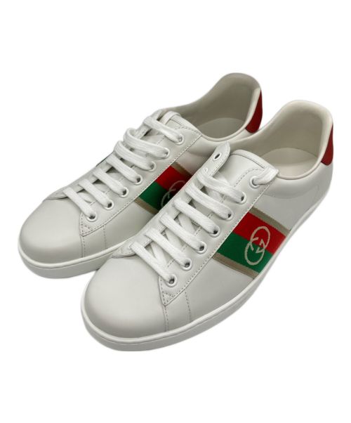 中古・古着通販】GUCCI (グッチ) GGロゴストライプエースレザースニーカー ホワイト サイズ:6 1/2｜ブランド・古着通販  トレファク公式【TREFAC FASHION】スマホサイト