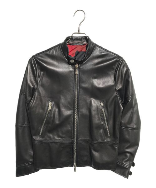 【中古・古着通販】VALENTINO (ヴァレンティノ) シングルシープスキンレザージャケット ブラック サイズ:44｜ブランド・古着通販  トレファク公式【TREFAC FASHION】スマホサイト