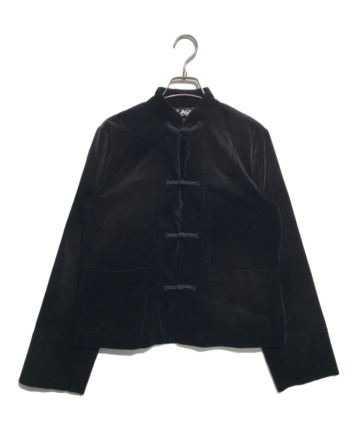 中古・古着通販】BLACK COMME des GARCONS (ブラック コムデギャルソン) ブリーチ加工ベロアカンフージャケット ブラック  サイズ:XS｜ブランド・古着通販 トレファク公式【TREFAC FASHION】スマホサイト