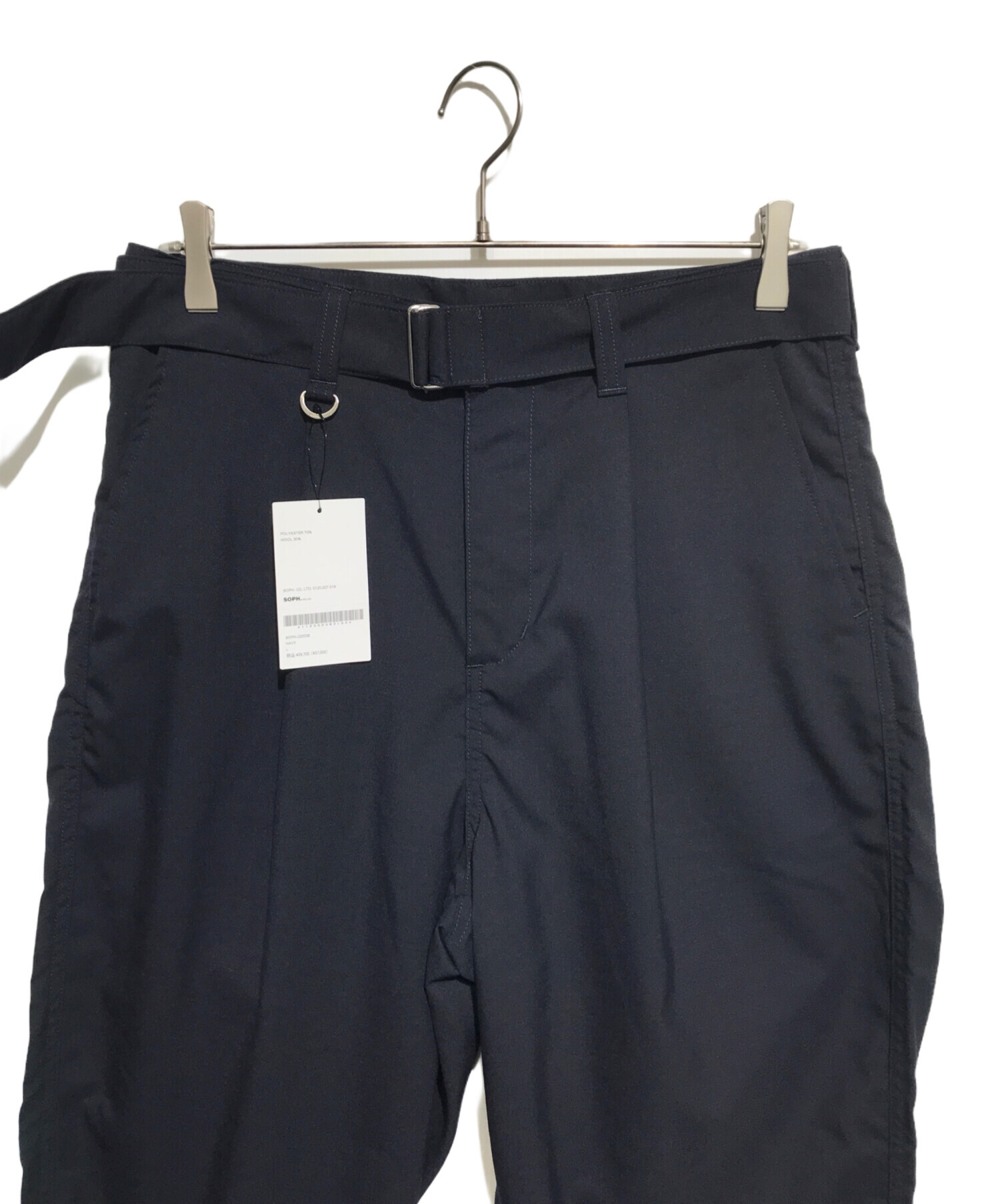 中古・古着通販】SOPHNET. (ソフネット) WIDE BELTED BAGGY TUCK TAPERED PANTS ネイビー サイズ:L  未使用品｜ブランド・古着通販 トレファク公式【TREFAC FASHION】スマホサイト