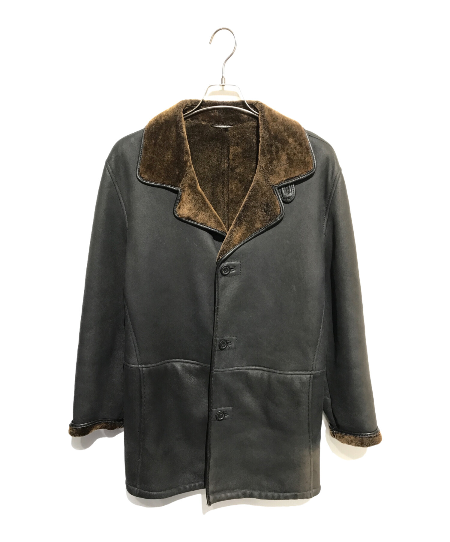 中古・古着通販】ERMENEGILDO ZEGNA (エルメネジルド・ゼニア) ムートンコート ブラック×ブラウン サイズ:46｜ブランド・古着通販  トレファク公式【TREFAC FASHION】スマホサイト