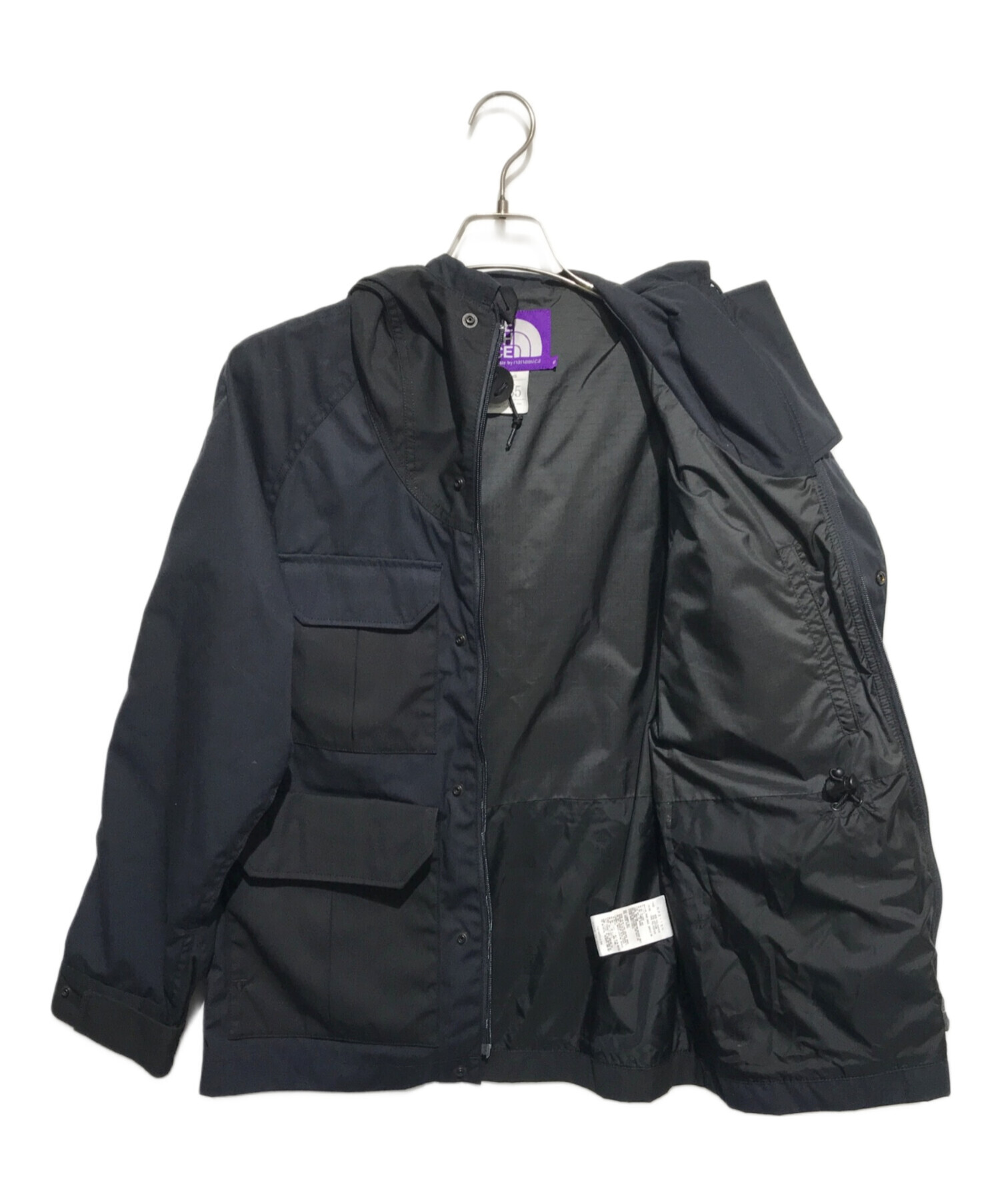 THE NORTHFACE PURPLELABEL (ザ・ノースフェイス パープルレーベル) Pilgrim Surf+Supply (ピルグリム  サーフサプライ) 65/35クロスマウンテンパーカー ネイビー×ブラック サイズ:S