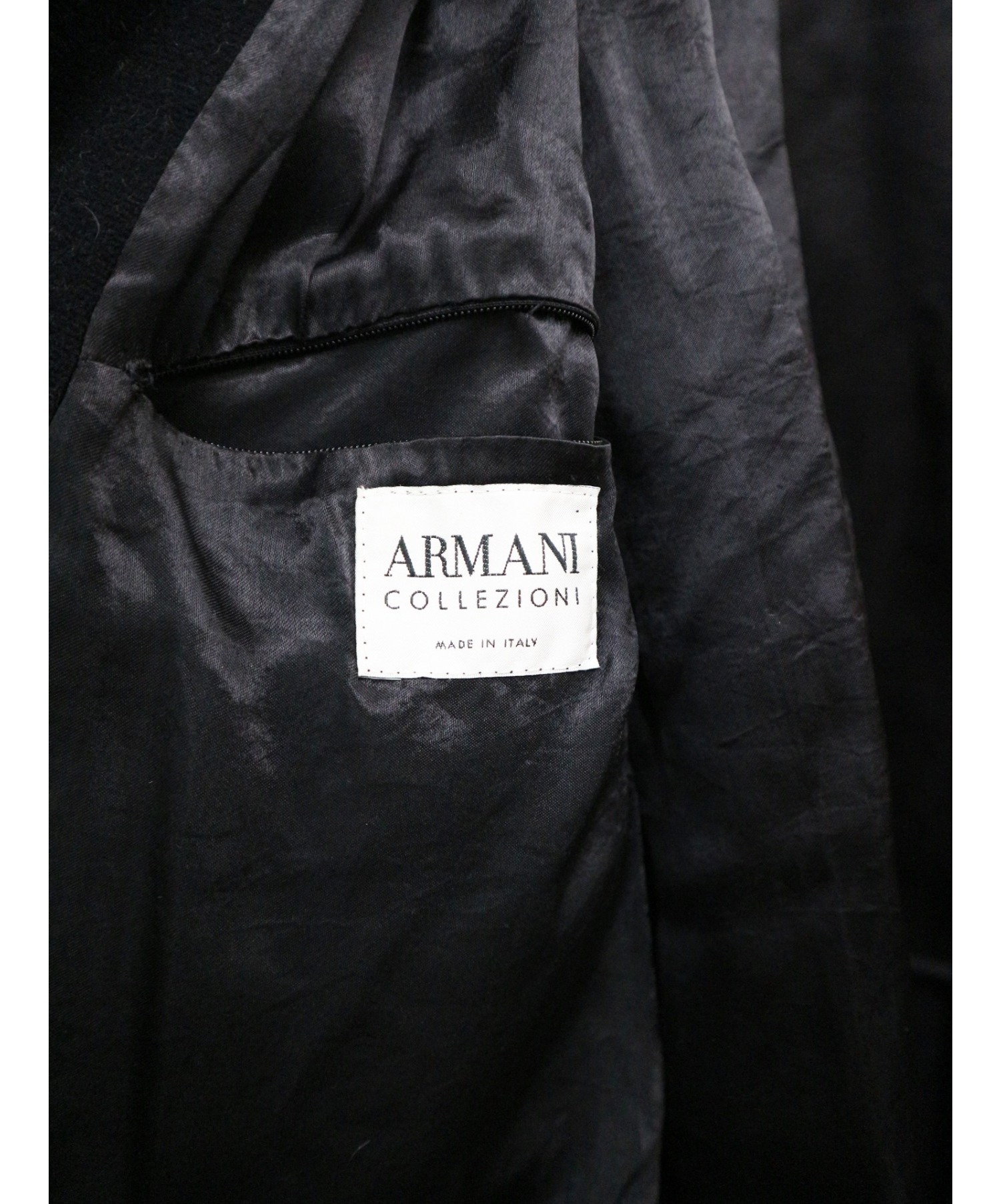 ARMANI COLLEZIONI (アルマーニ コレツィオーニ) レザーコート ブラック サイズ:50 イタリア製