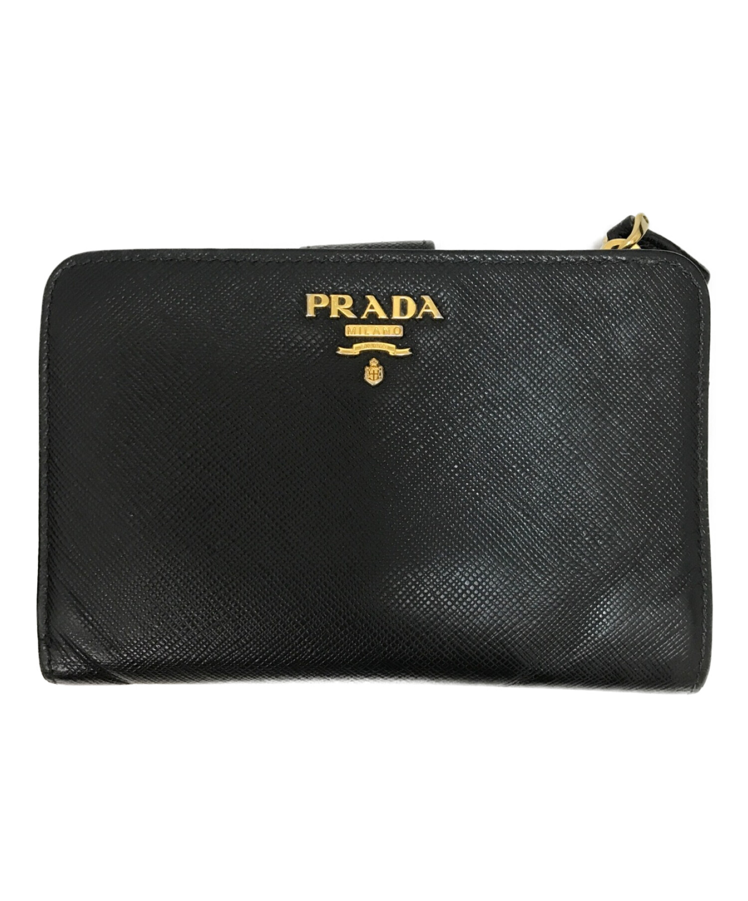 PRADA プラダ 二つ折り財布 ブラックファッション小物 - 折り財布