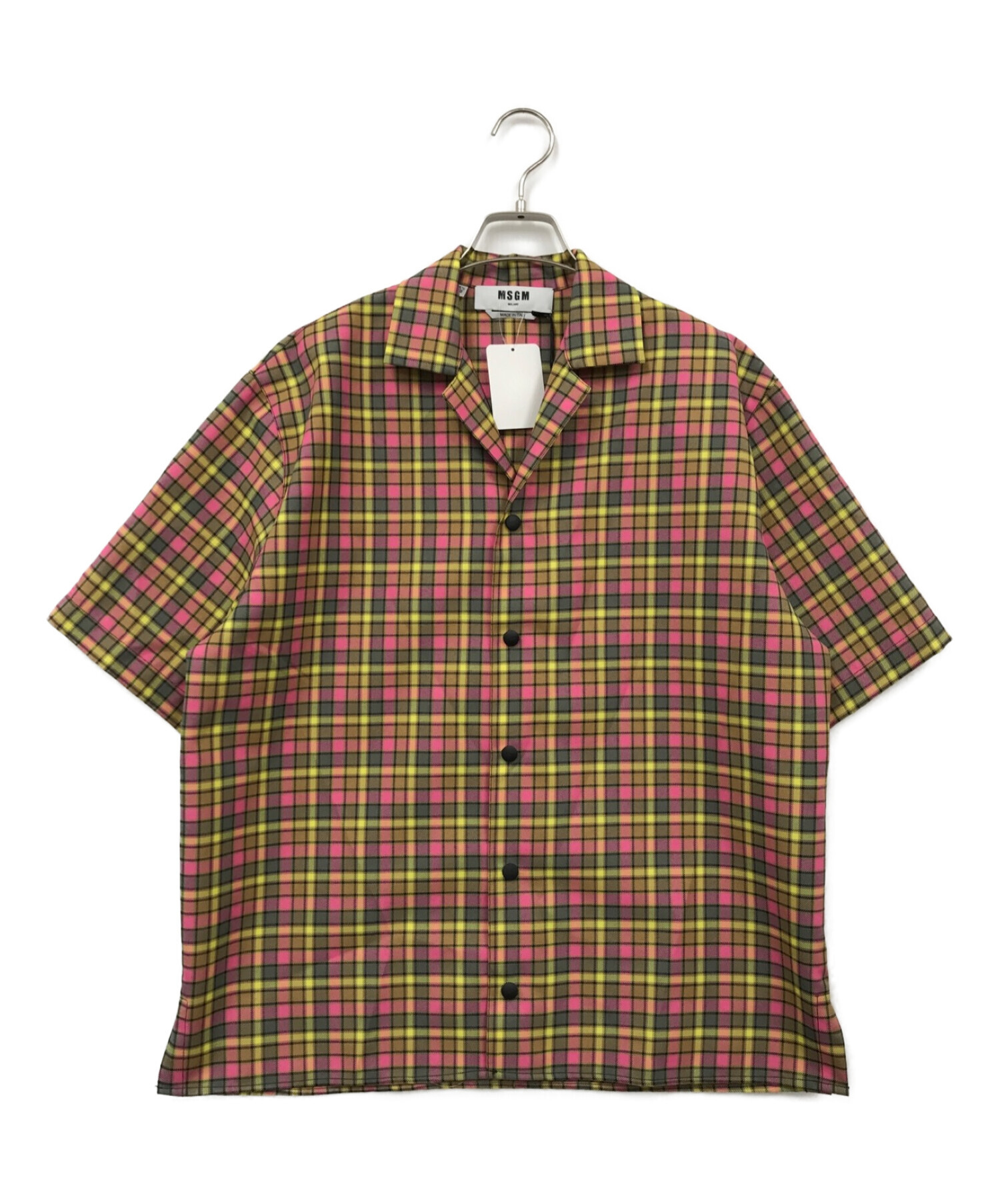 MSGM (エムエスジーエム) チェックシャツ イエロー サイズ:39 未使用品