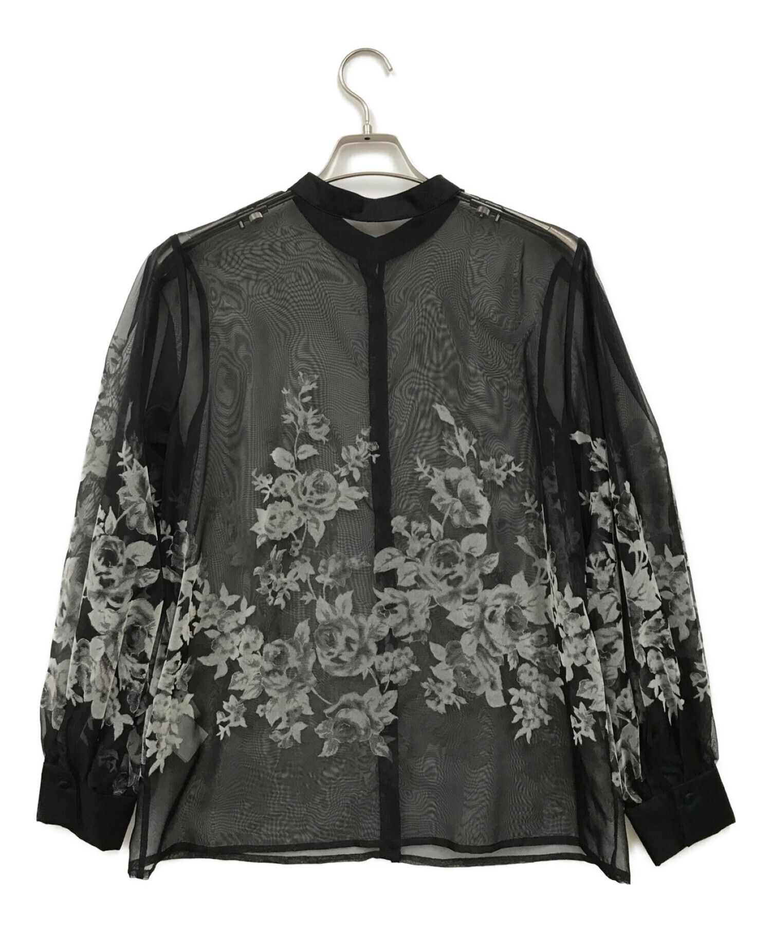 中古・古着通販】Ameri (アメリ) 2WAY HAZE FLOWER BLOUSE ブラック