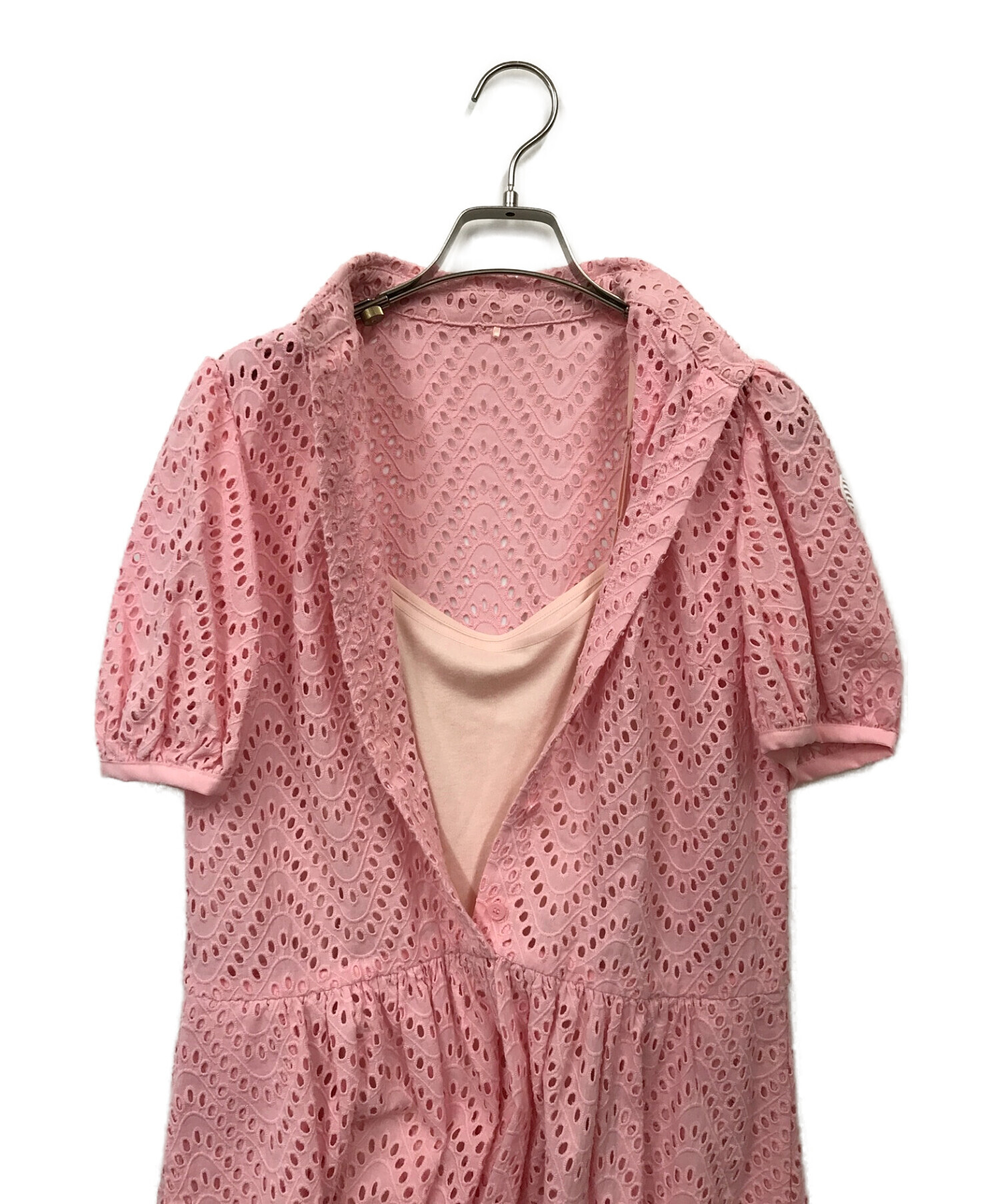 BORDERS at BALCONY (ボーダーズアットバルコニー) LACE SHIRT DRESS ピンク サイズ:36