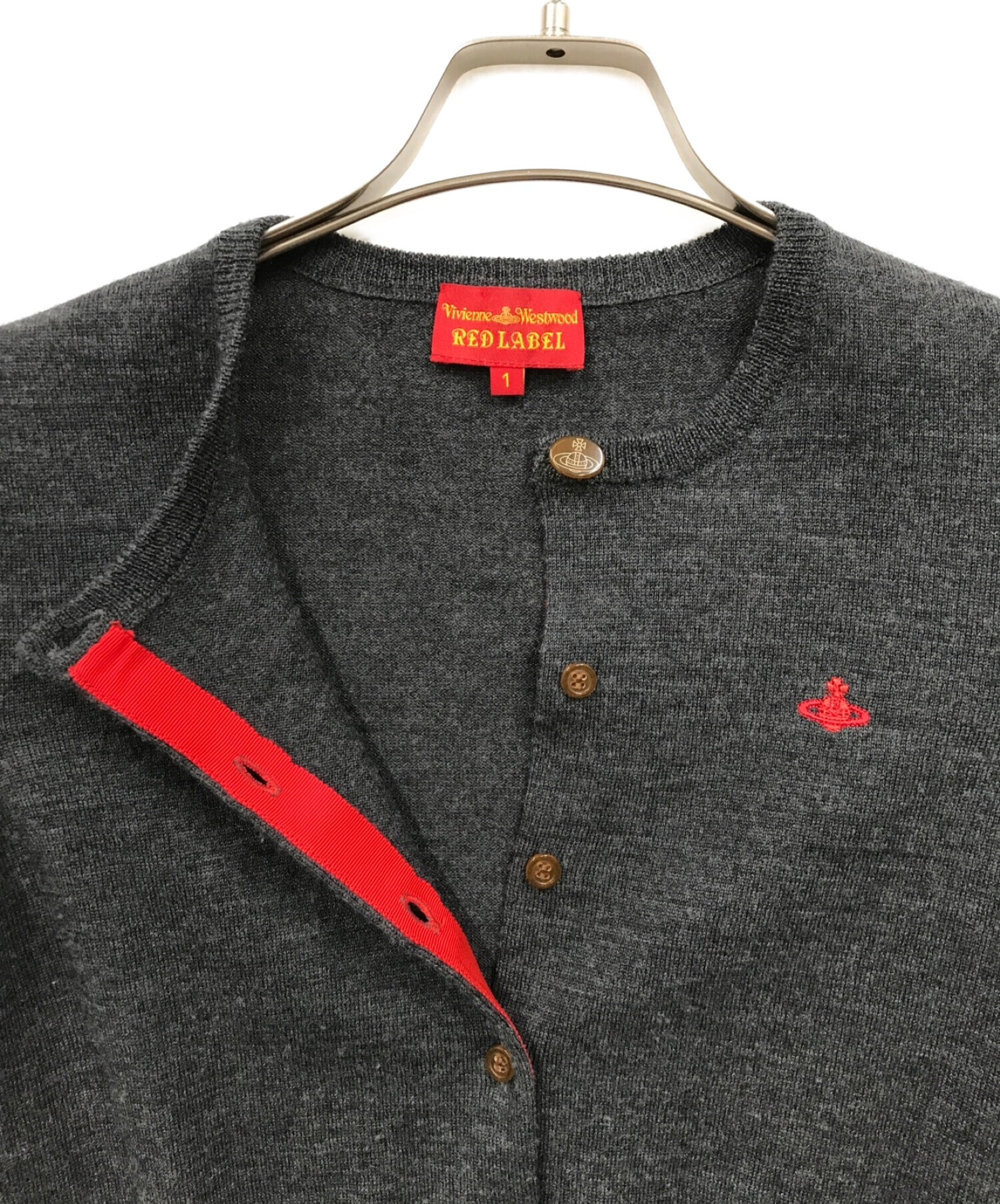 Vivienne Westwood RED LABEL (ヴィヴィアンウエストウッドレッドレーベル) カーディガン グレー サイズ:1