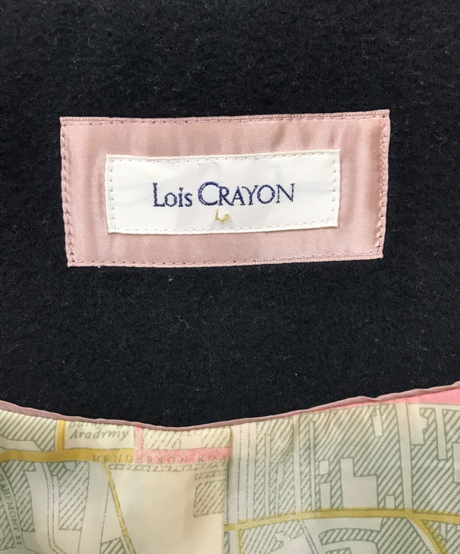 中古・古着通販】Lois CRAYON (ロイスクレヨン) コート ブラック