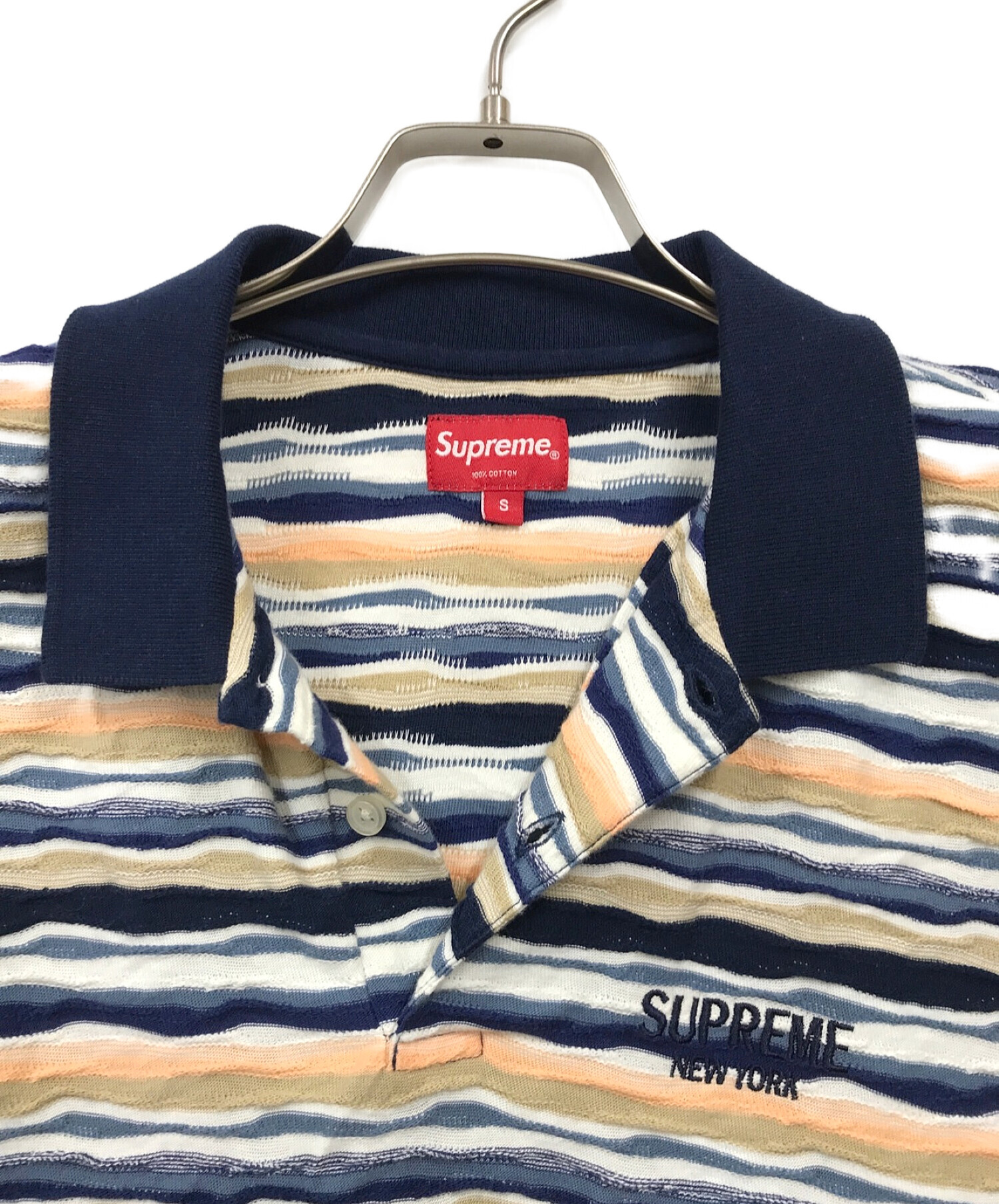 SUPREME (シュプリーム) 3Dポロシャツ ネイビー サイズ:S