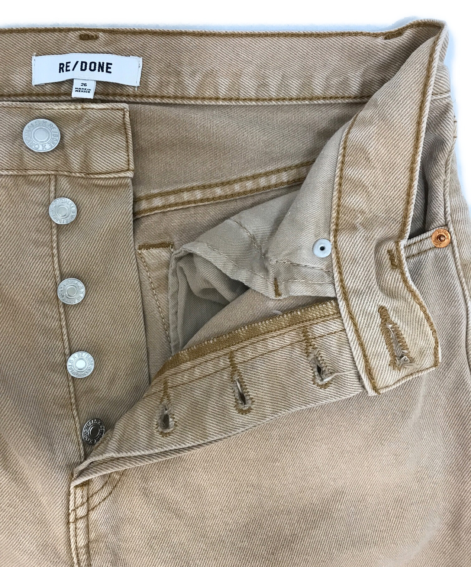 中古・古着通販】RE DONE (リダン) Stove Pipe Denim Pants ベージュ