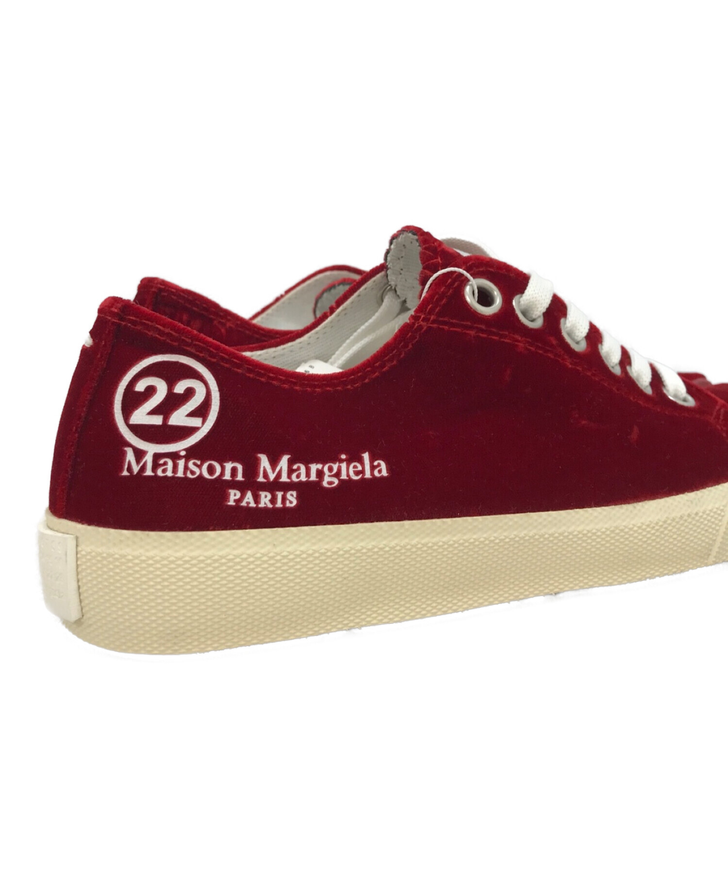 Maison Margiela (メゾンマルジェラ) ベロア足袋スニーカー レッド サイズ:35